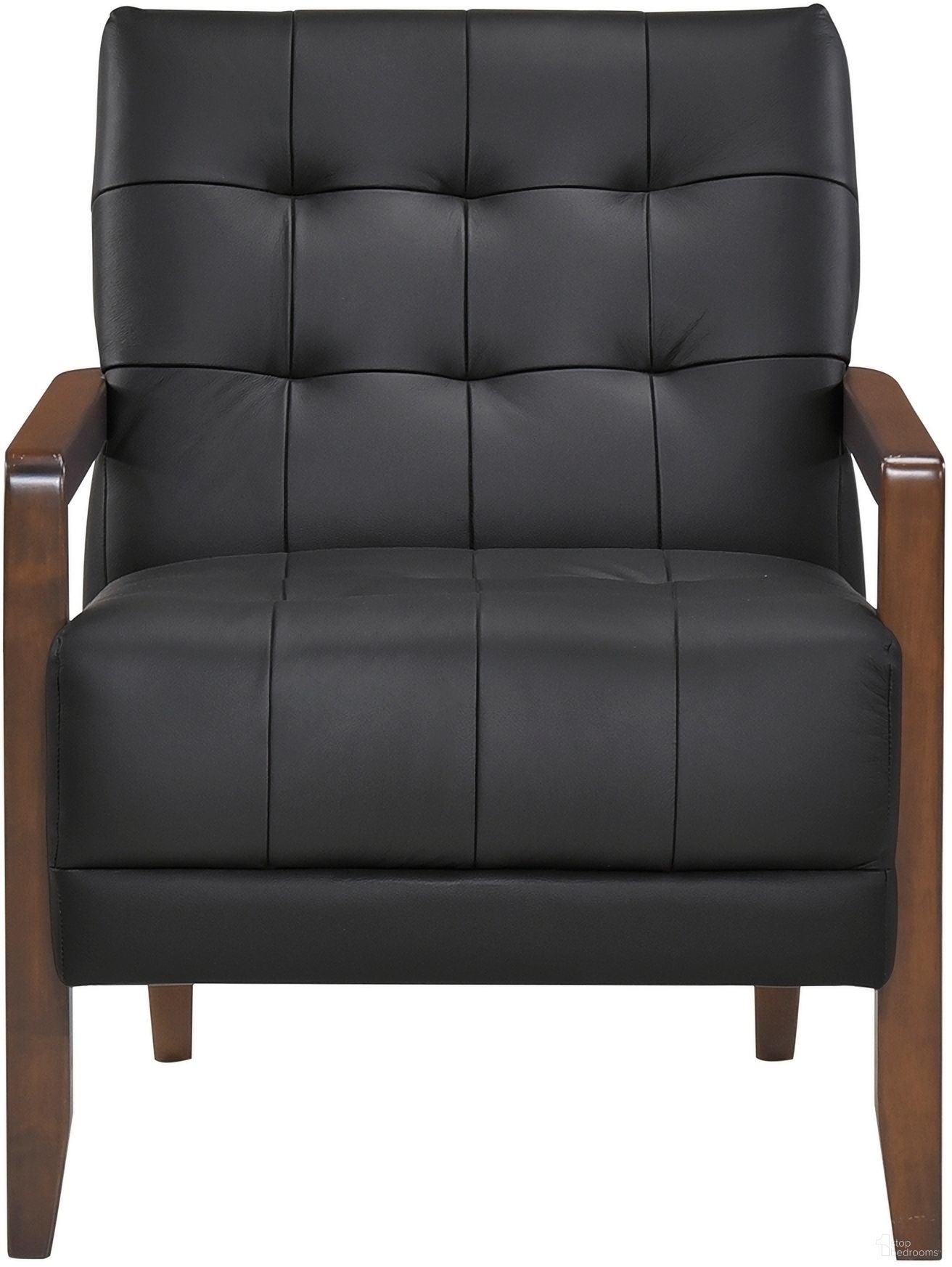 The appearance of Crafton Accent Chair In Black designed by Homelegance in the transitional interior design. This black piece of furniture was selected by 1StopBedrooms from Crafton Collection to add a touch of cosiness and style into your home. Sku: 1010BLK-1. Material: Leather.