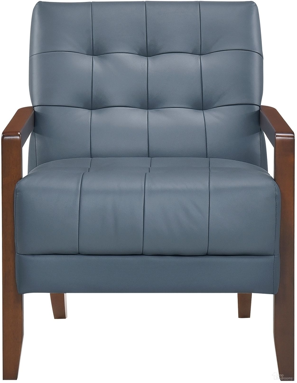 The appearance of Crafton Accent Chair In Blue designed by Homelegance in the transitional interior design. This blue piece of furniture was selected by 1StopBedrooms from Crafton Collection to add a touch of cosiness and style into your home. Sku: 1010BUE-1. Material: Leather.