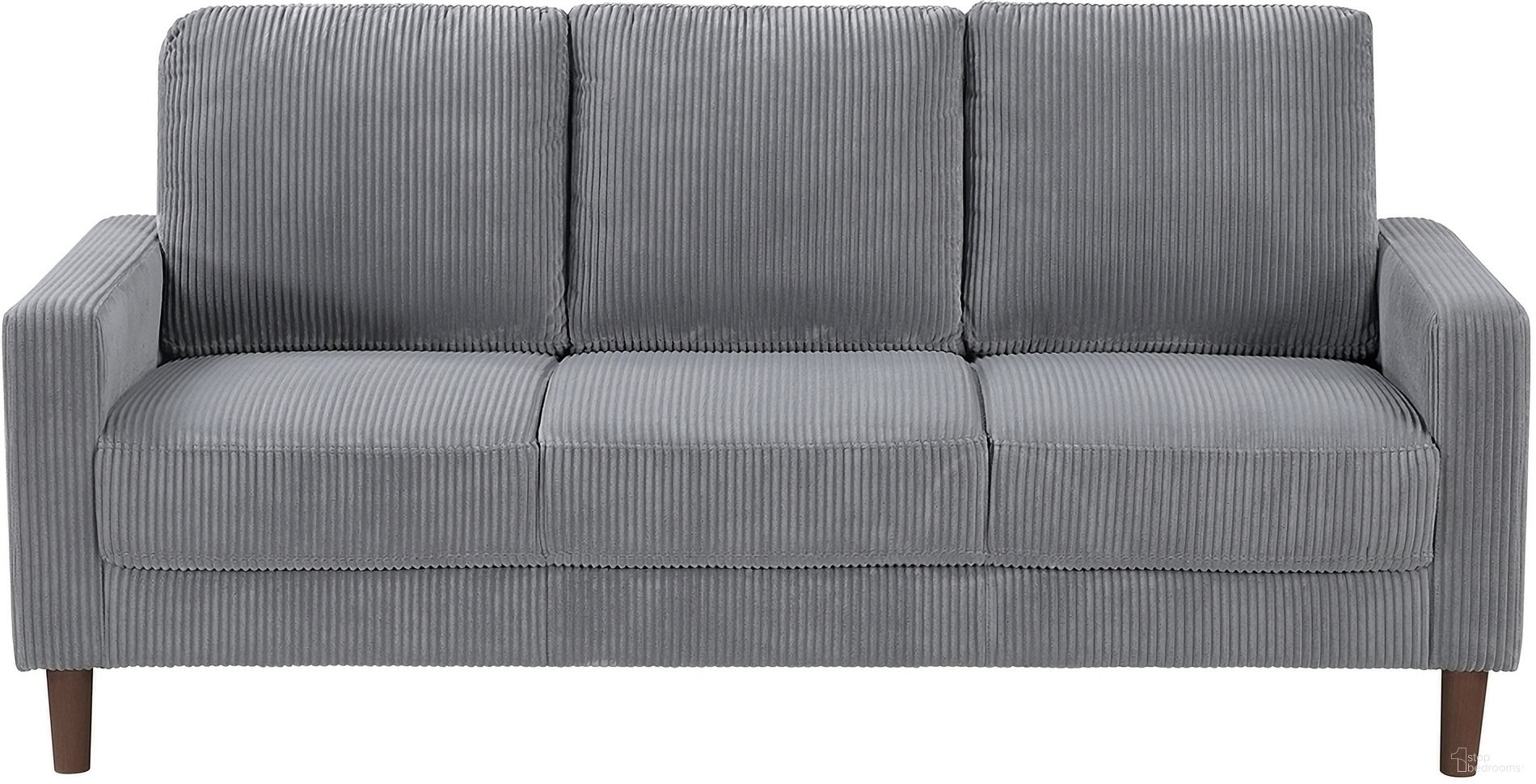 The appearance of Crandall Sofa In Gray designed by Homelegance in the modern / contemporary interior design. This gray piece of furniture was selected by 1StopBedrooms from Crandall Collection to add a touch of cosiness and style into your home. Sku: 9520GRY-3. Material: Corduroy.