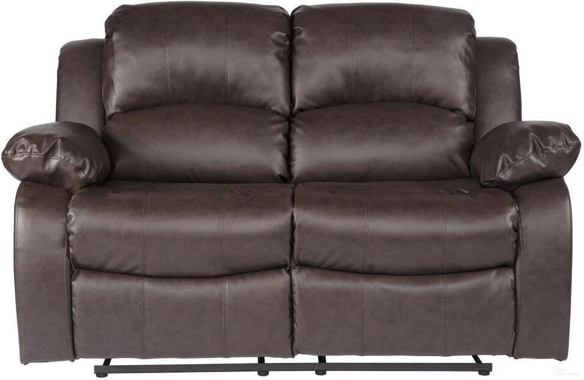 The appearance of Cranley Brown Double Reclining Loveseat designed by Homelegance in the modern / contemporary interior design. This brown piece of furniture was selected by 1StopBedrooms from Cranley Collection to add a touch of cosiness and style into your home. Sku: 9700BRW-2. Material: Faux Leather. Key Features: Tufted.