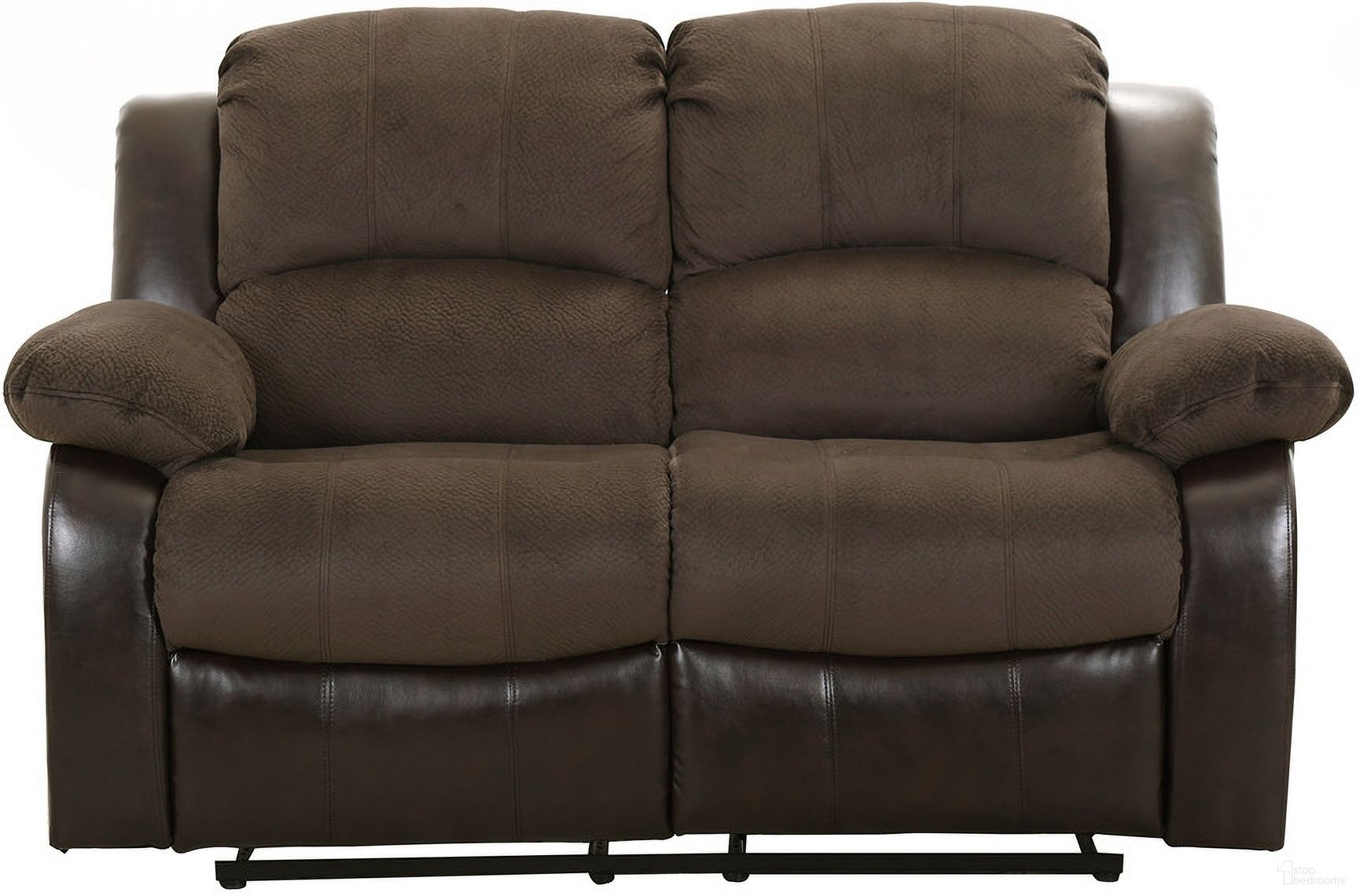The appearance of Cranley Double Reclining Loveseat In Brown designed by Homelegance in the traditional interior design. This dark brown piece of furniture was selected by 1StopBedrooms from Cranley Collection to add a touch of cosiness and style into your home. Sku: 9700FCP-2. Material: Textured.
