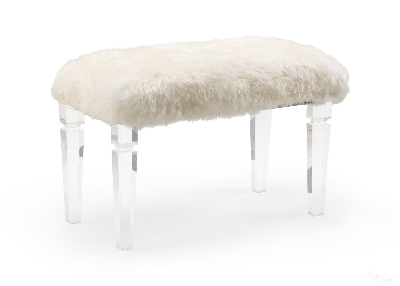 The appearance of Crawford Bench In White and Cream designed by Wildwood in the modern / contemporary interior design. This white/cream piece of furniture was selected by 1StopBedrooms from Wildwood Collection to add a touch of cosiness and style into your home. Sku: 490174. Material: Faux Fur.