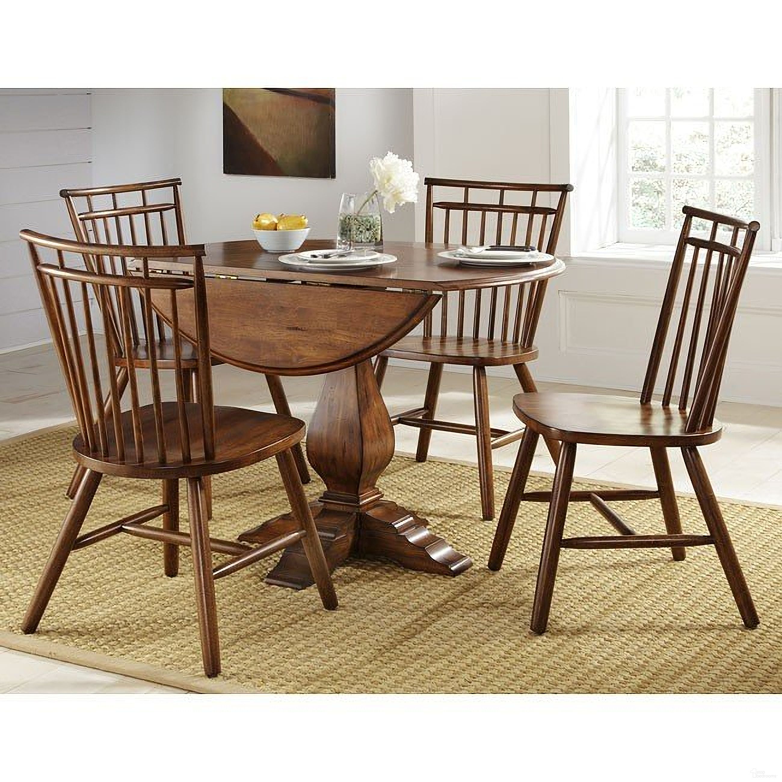 Creations II Drop Leaf Pedestal Dining Room Set