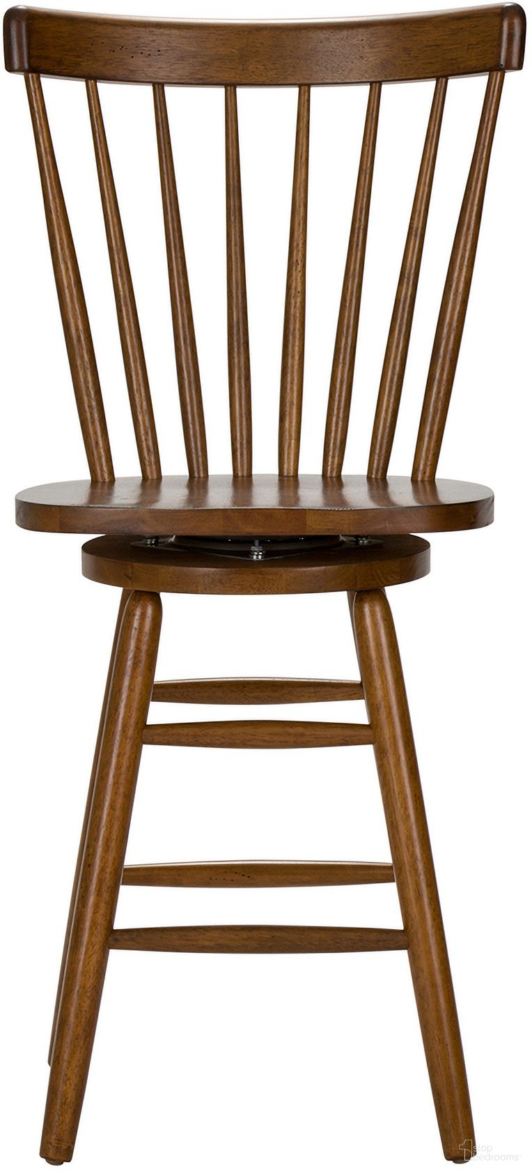 The appearance of Creations II Tobacco 24 Inch Copenhagen Swivel Barstool designed by Liberty in the country / farmhouse interior design. This brown piece of furniture  was selected by 1StopBedrooms from Creations Collection to add a touch of cosiness and style into your home. Sku: 38-B1724. Material: Wood.