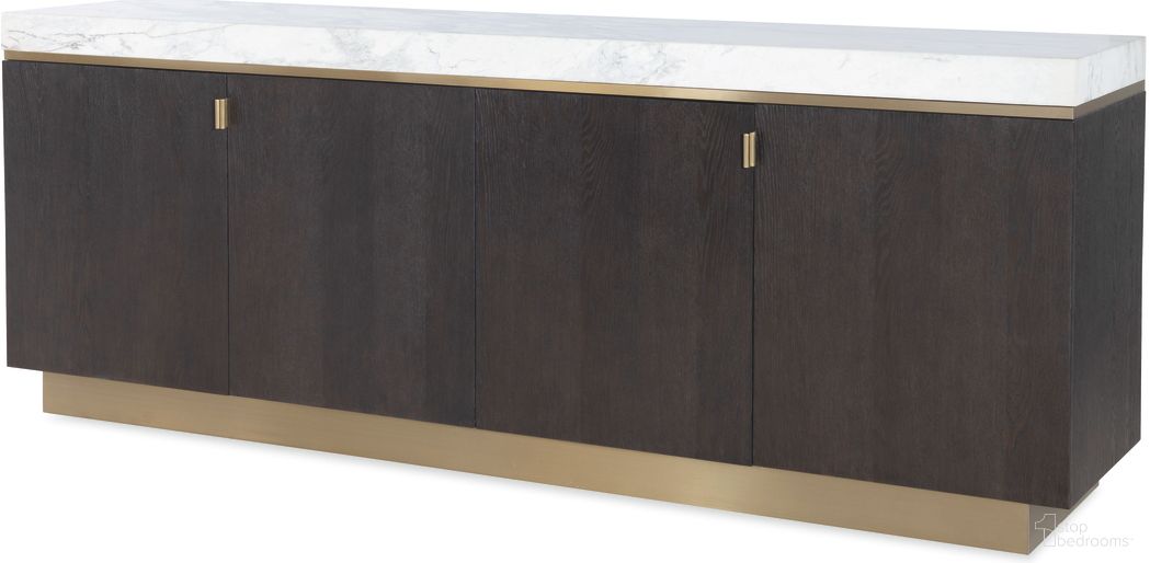 The appearance of Credenza In Mocha designed by Century Furniture in the modern / contemporary interior design. This mocha piece of furniture  was selected by 1StopBedrooms from Cadence Collection to add a touch of cosiness and style into your home. Sku: CA3-401. Material: Stone.