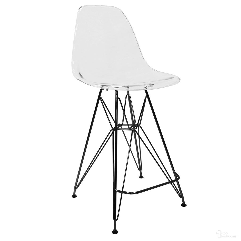 The appearance of Cresco Modern Acrylic Bar Stool In Black Base with Clear Seat designed by LeisureMod in the modern / contemporary interior design. This clear piece of furniture was selected by 1StopBedrooms from Cresco Collection to add a touch of cosiness and style into your home. Sku: CRBL-30CL. Material: Acrylic.
