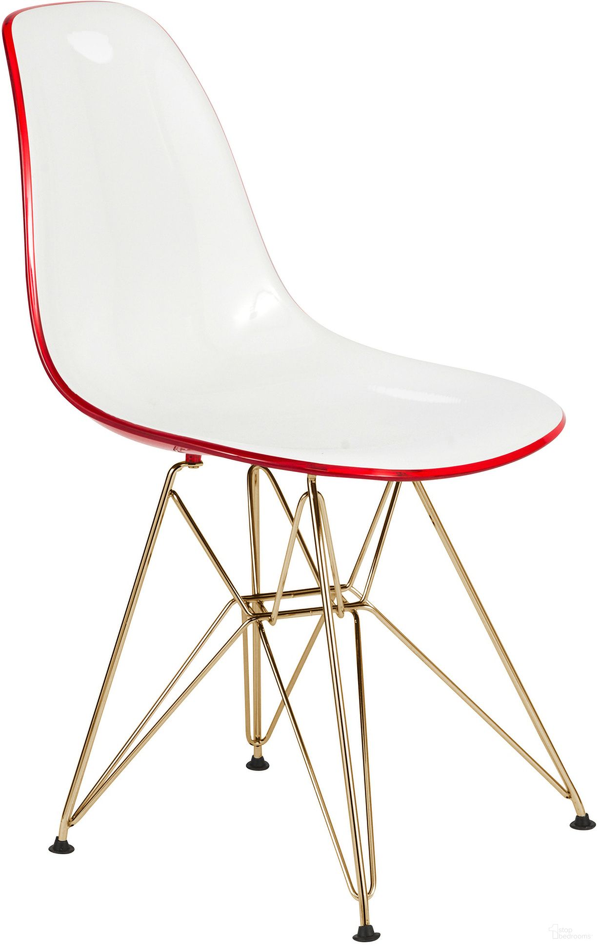 The appearance of Cresco Molded 2 Tone Eiffel Side Chair In White Red designed by LeisureMod in the modern / contemporary interior design. This white red piece of furniture was selected by 1StopBedrooms from Cresco Collection to add a touch of cosiness and style into your home. Sku: CR19WRG. Material: Plastic. Chair Type: Side Chair.