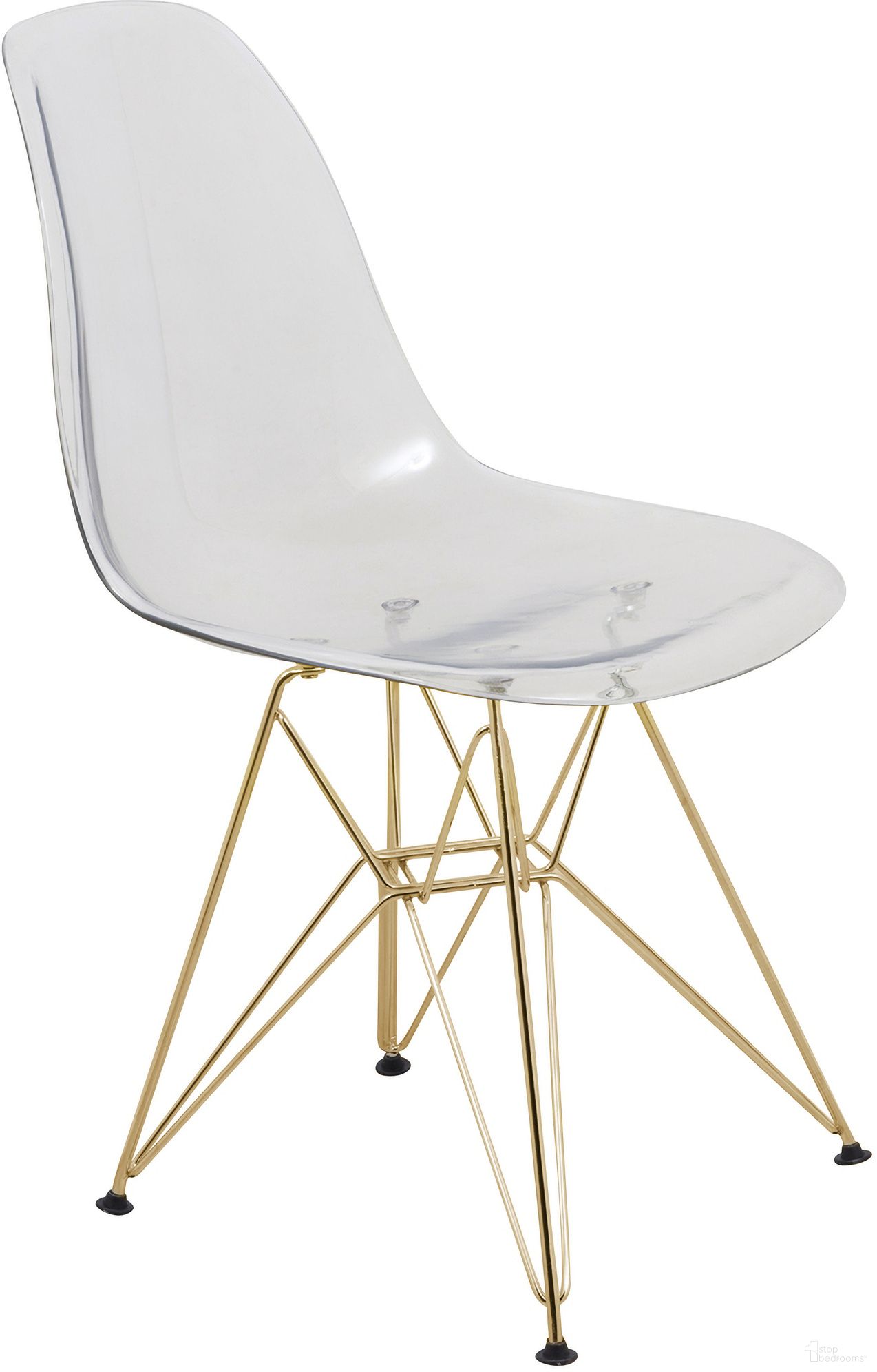The appearance of Cresco Molded Eiffel Side Chair In Clear designed by LeisureMod in the modern / contemporary interior design. This clear piece of furniture was selected by 1StopBedrooms from Cresco Collection to add a touch of cosiness and style into your home. Sku: CR19CLG. Material: Plastic. Chair Type: Side Chair.