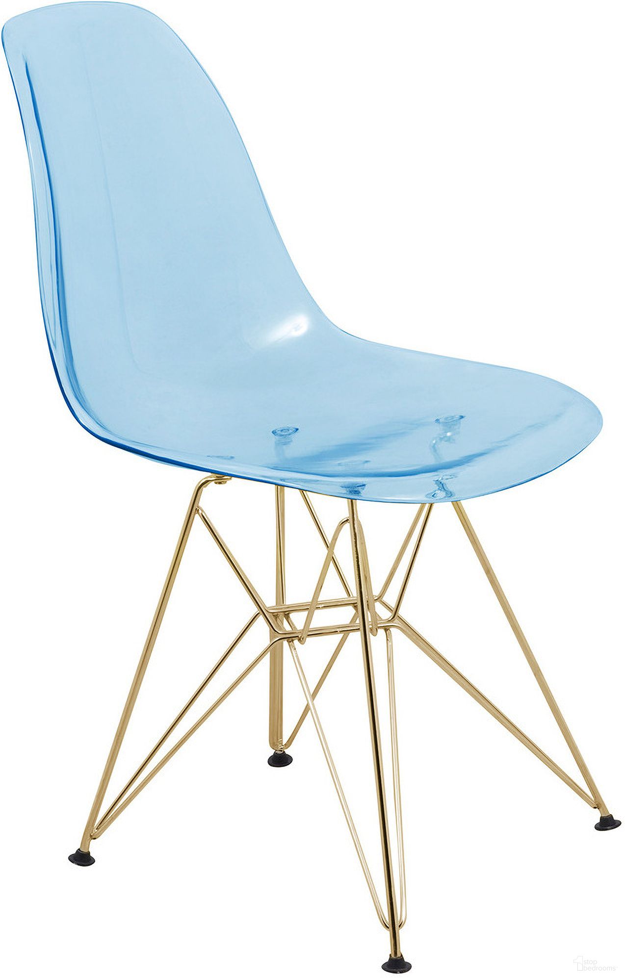 Cresco Molded Eiffel Side Chair In Transparent Blue