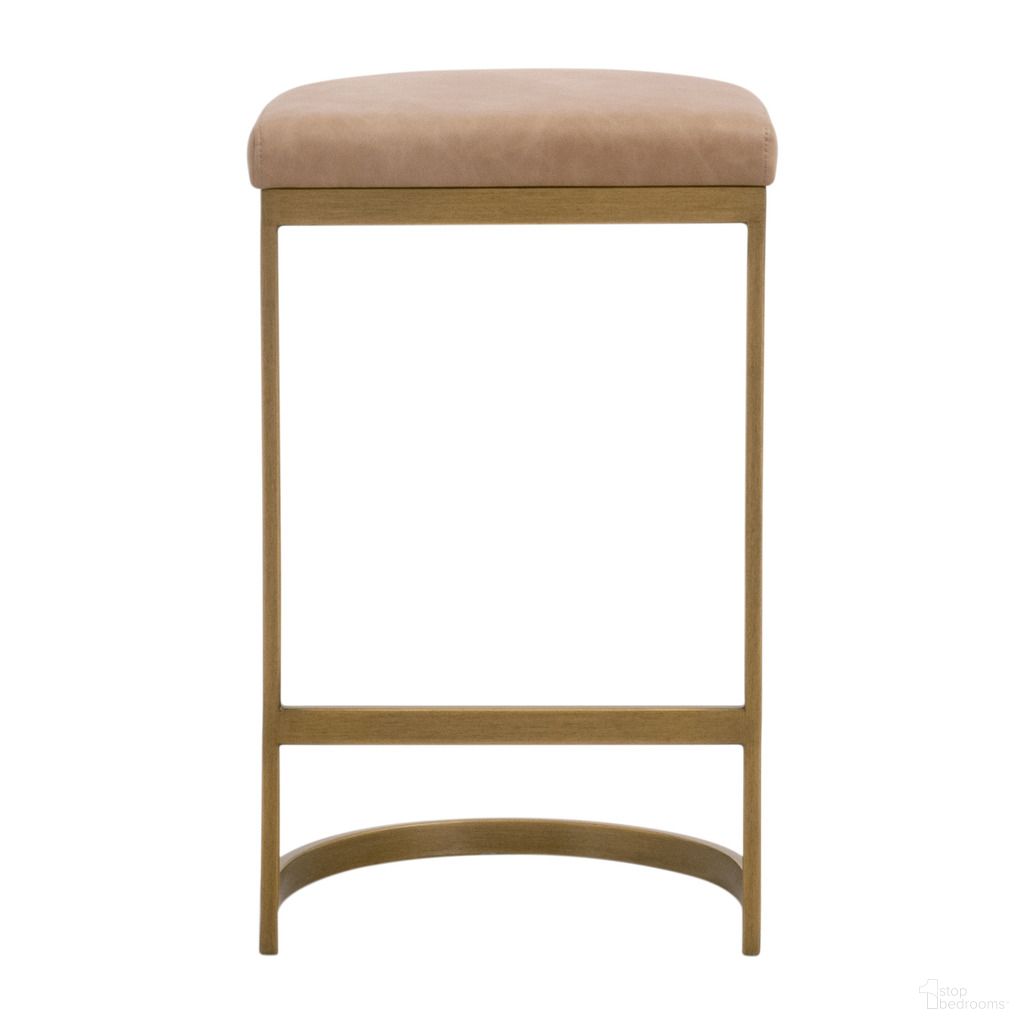 The appearance of Traditions Cresta Counter Stool In Ivanhoe Toast and Brushed Gold designed by Essentials For Living in the transitional interior design. This ivanhoe toast/brushed gold piece of furniture  was selected by 1StopBedrooms from Traditions Collection to add a touch of cosiness and style into your home. Sku: 6012CS.BGLD/IVT. Material: Steel.