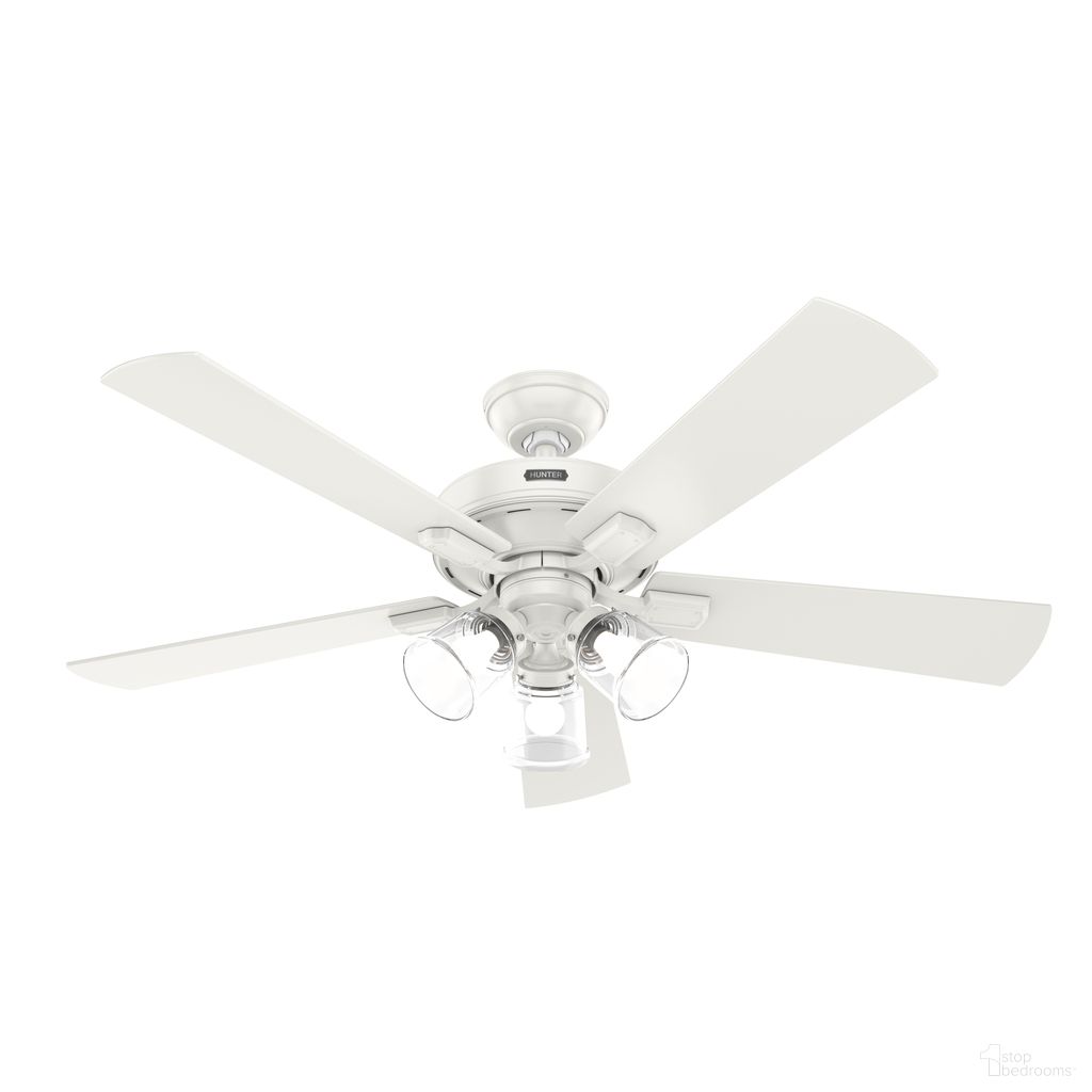 Crestfield 52 Inch Ceiling Fan with LED Light Kit and Handheld Remote In Fresh White