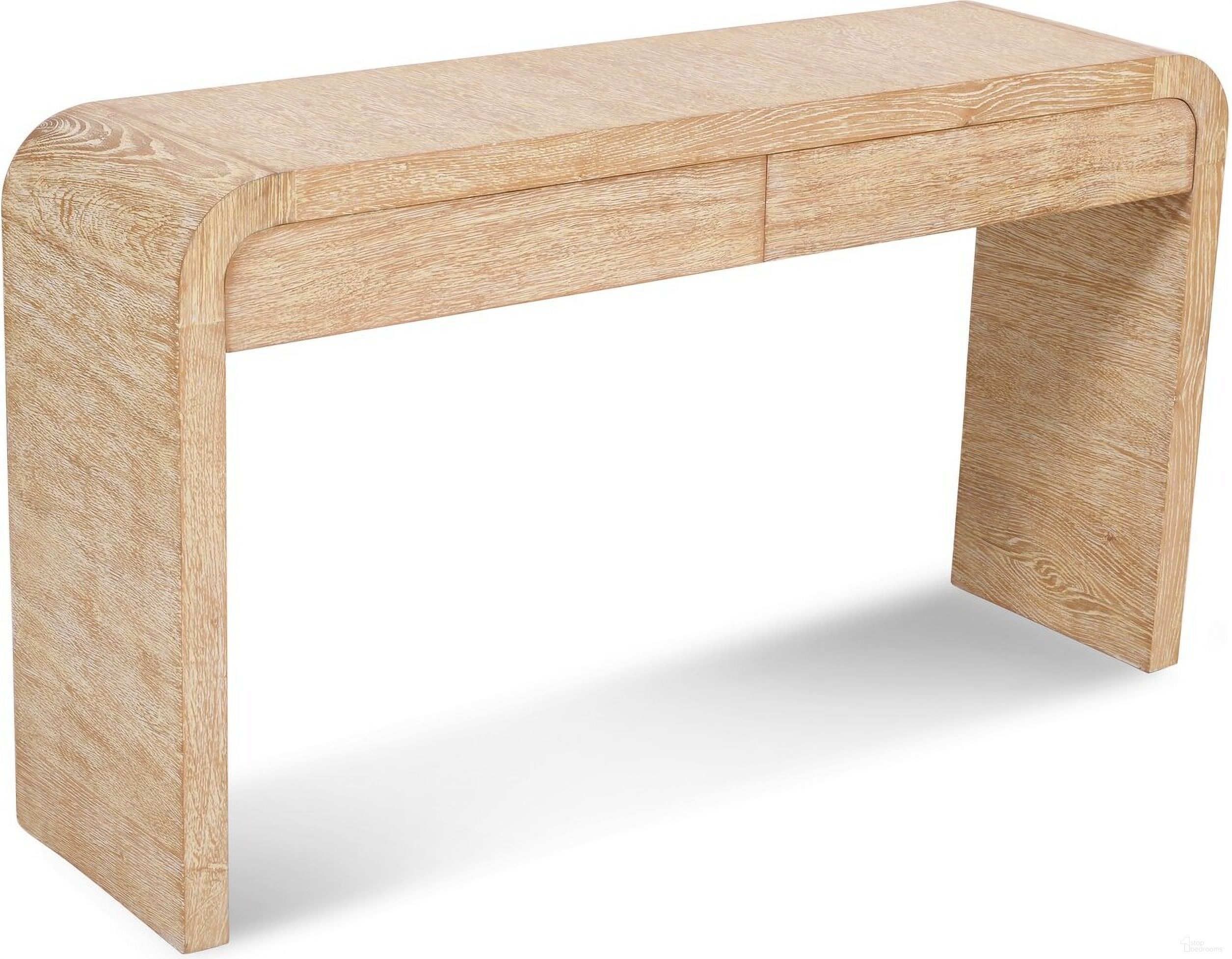 The appearance of Cresthill Console Table In White Oak designed by Meridian in the modern / contemporary interior design. This oak piece of furniture was selected by 1StopBedrooms from Cresthill Collection to add a touch of cosiness and style into your home. Sku: 272-S. Material: Plywood.