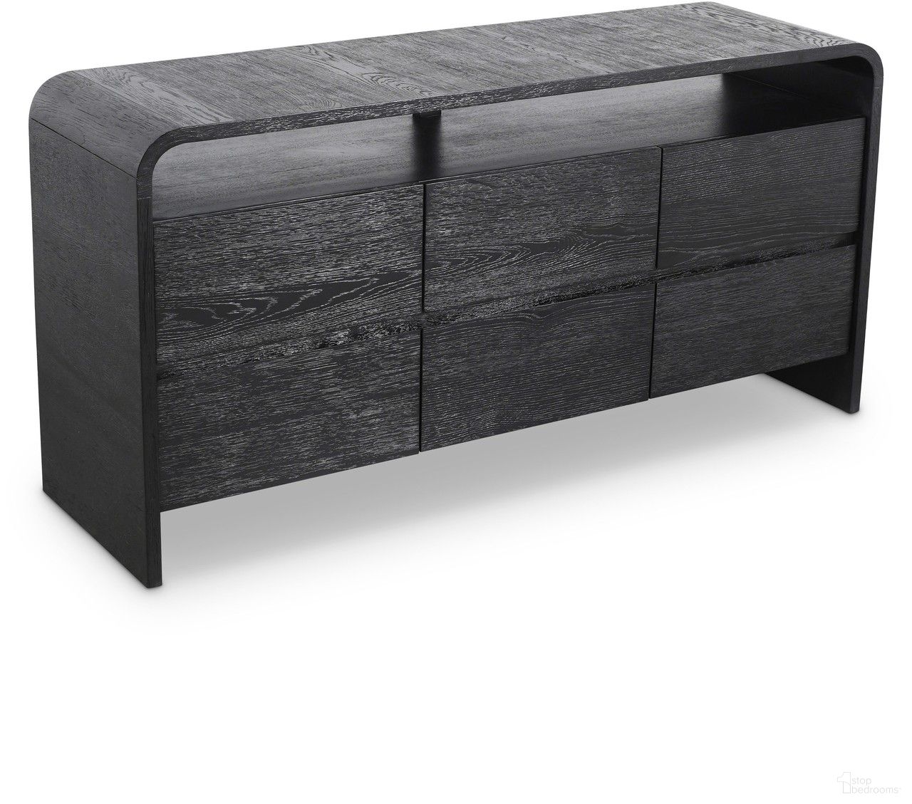 The appearance of Cresthill Dresser In Black designed by Meridian in the transitional interior design. This black piece of furniture was selected by 1StopBedrooms from Cresthill Collection to add a touch of cosiness and style into your home. Sku: 861-D. Material: Wood.