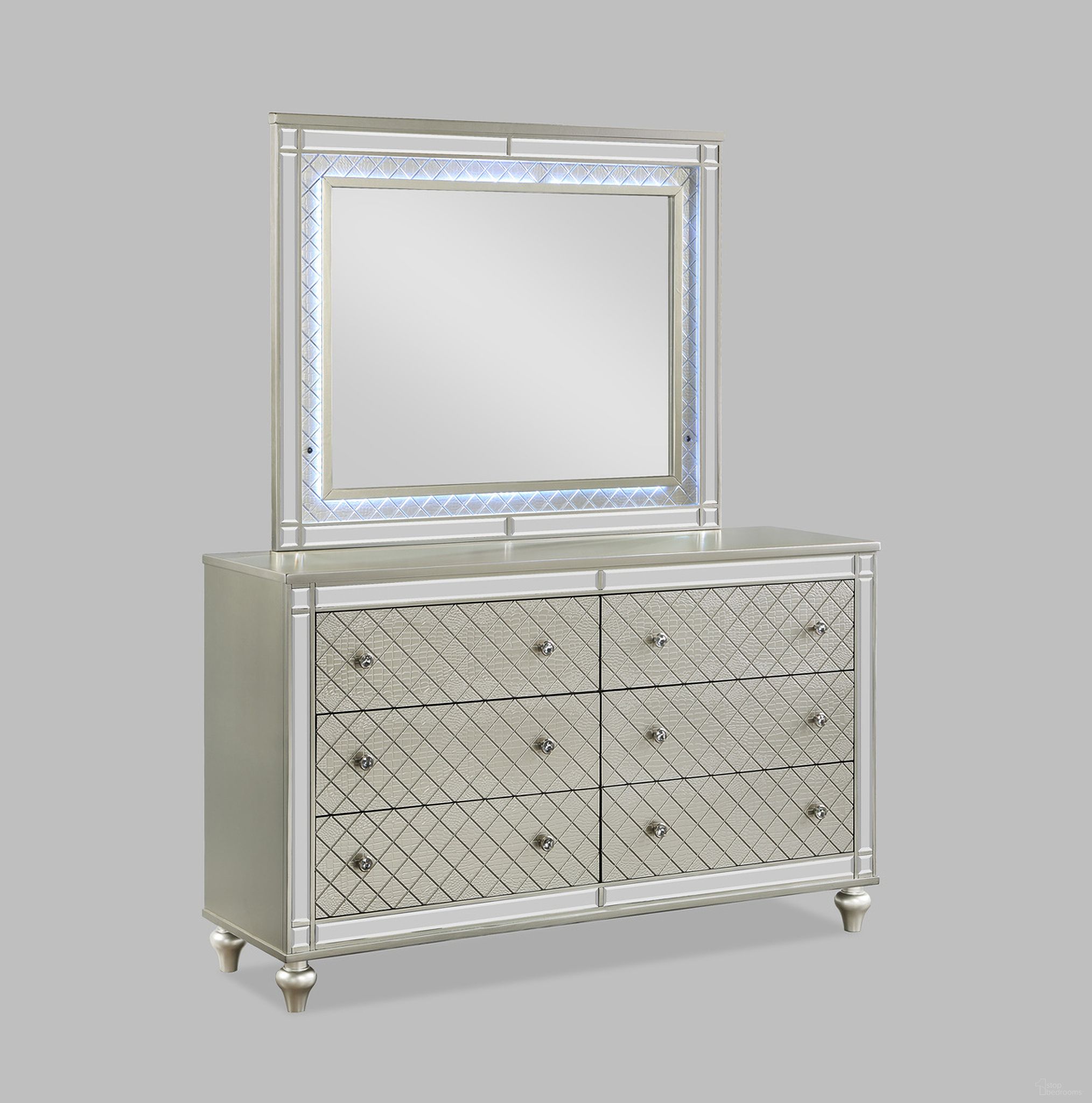 The appearance of Cristian Dresser In Champagne designed by Crown Mark in the glam interior design. This champagne piece of furniture was selected by 1StopBedrooms from Cristian Collection to add a touch of cosiness and style into your home. Sku: B1680-1. Material: MDF.