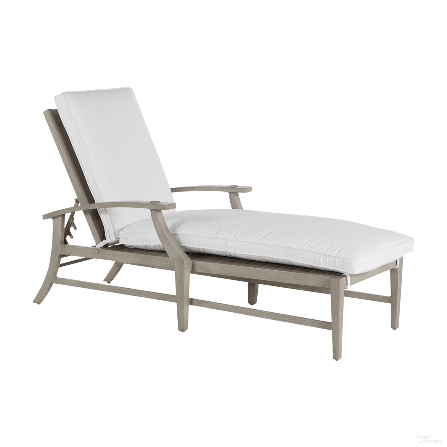 The appearance of Croquet Aluminum Chaise In Bali Pearl designed by Summer Classics in the transitional interior design. This bali pearl piece of furniture was selected by 1StopBedrooms from Croquet Aluminum Collection to add a touch of cosiness and style into your home. Sku: 333324+C0144219N. Material: Aluminum.