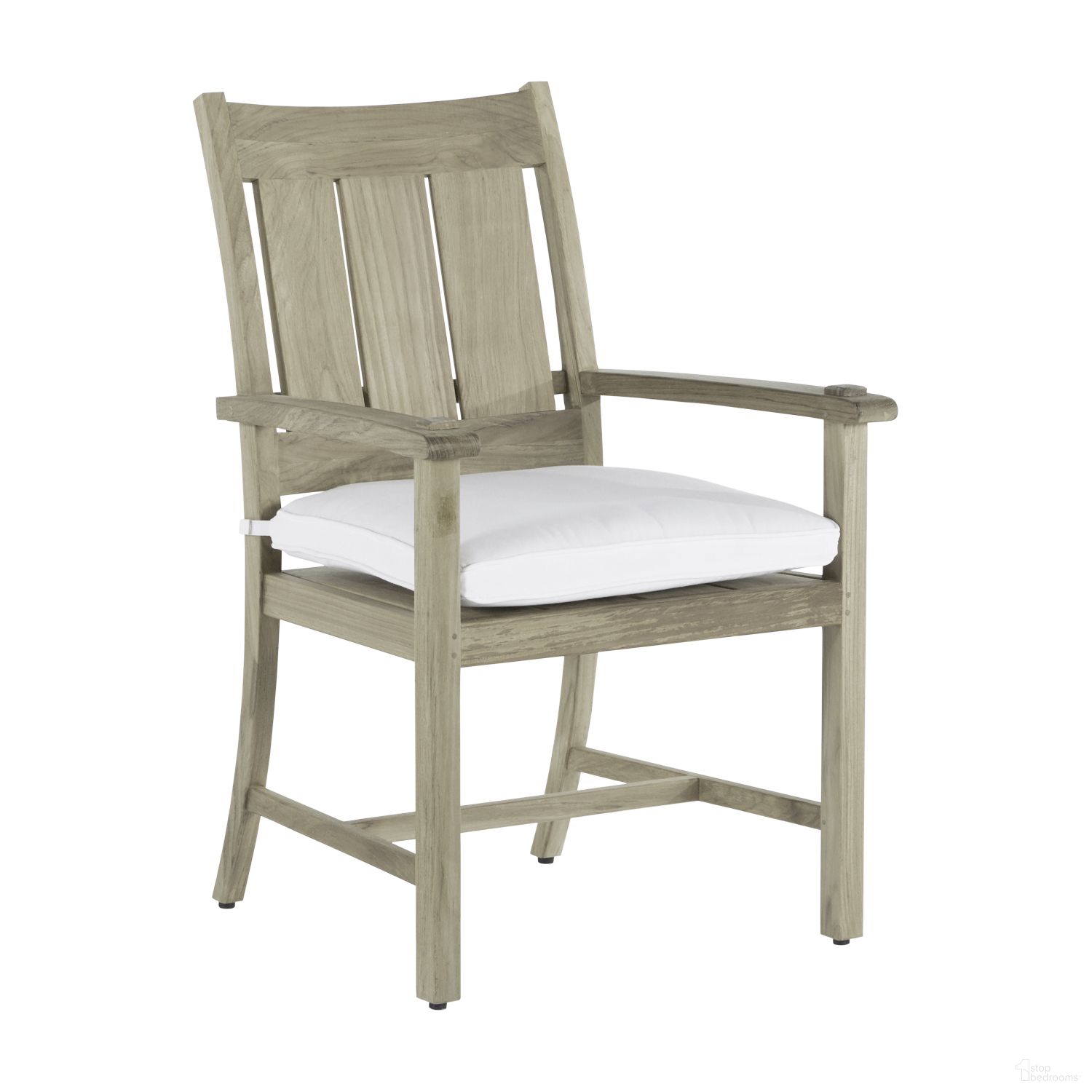 The appearance of Croquet Teak Arm Chair In Bali Pearl designed by Summer Classics in the transitional interior design. This bali pearl piece of furniture was selected by 1StopBedrooms from Croquet Teak Collection to add a touch of cosiness and style into your home. Sku: 283027+C0304219N. Material: Teak.