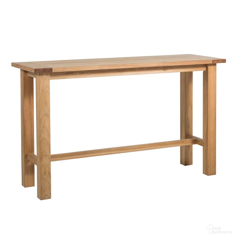The appearance of Croquet Teak Bar Table In Natural Teak designed by Summer Classics in the transitional interior design. This natural teak piece of furniture was selected by 1StopBedrooms from Croquet Teak Collection to add a touch of cosiness and style into your home. Sku: 28344. Material: Teak.