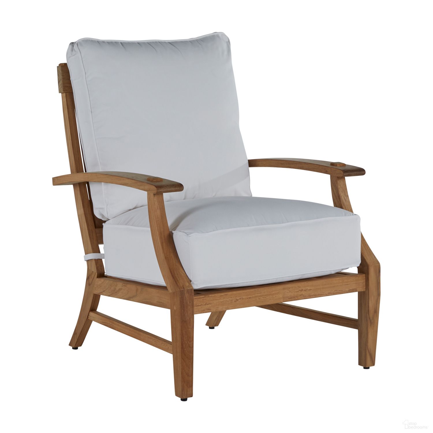 The appearance of Croquet Teak Lounge Chair In Bali Pearl designed by Summer Classics in the transitional interior design. This bali pearl piece of furniture was selected by 1StopBedrooms from Croquet Teak Collection to add a touch of cosiness and style into your home. Sku: 28374+C032P4219N. Material: Teak.