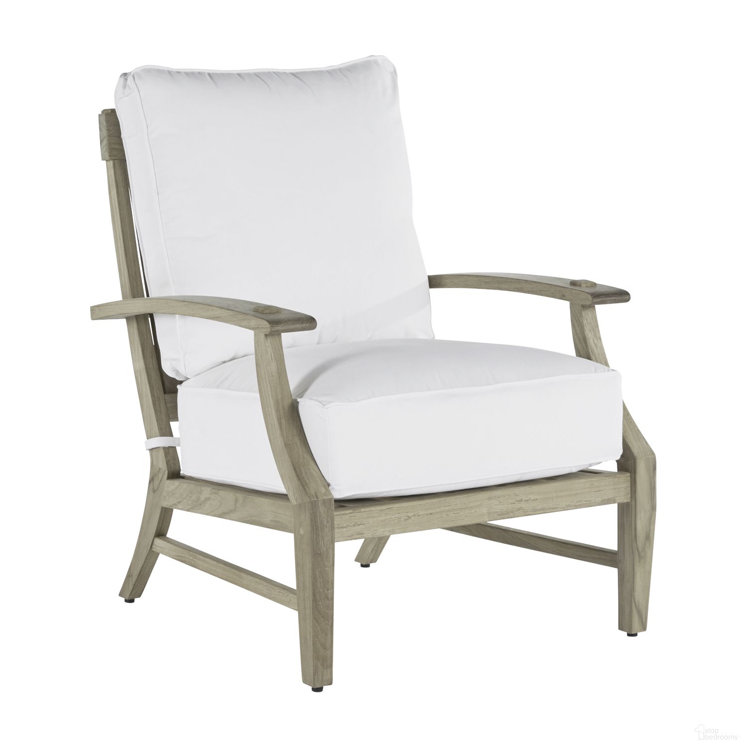 The appearance of Croquet Teak Lounge Chair In Verona Fossil designed by Summer Classics in the transitional interior design. This verona fossil piece of furniture was selected by 1StopBedrooms from Croquet Teak Collection to add a touch of cosiness and style into your home. Sku: 283727+C032P3120N. Material: Teak.
