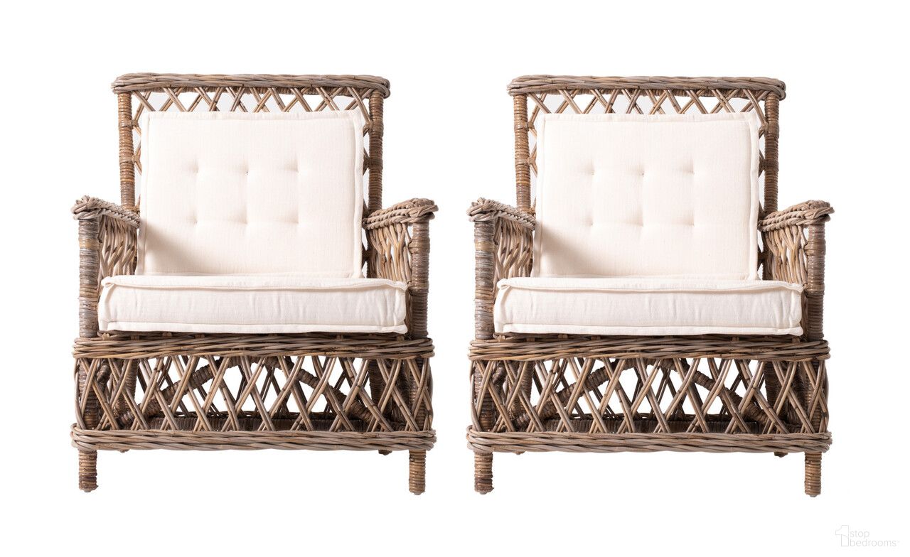 The appearance of Cross Back Dining Arm Chairs Set of 2 In Natural and Cream designed by Homeroots in the traditional interior design. This natural and cream piece of furniture  was selected by 1StopBedrooms from  to add a touch of cosiness and style into your home. Sku: 397832. Material: Wood. Chair Type: Arm Chair.