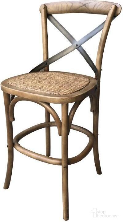 The appearance of Bistro Cross Back Fixed Counter Stool In Sundried designed by LH Imports in the transitional interior design. This brown piece of furniture was selected by 1StopBedrooms from Bistro Collection to add a touch of cosiness and style into your home. Sku: SCOUNT22. Material: Iron.