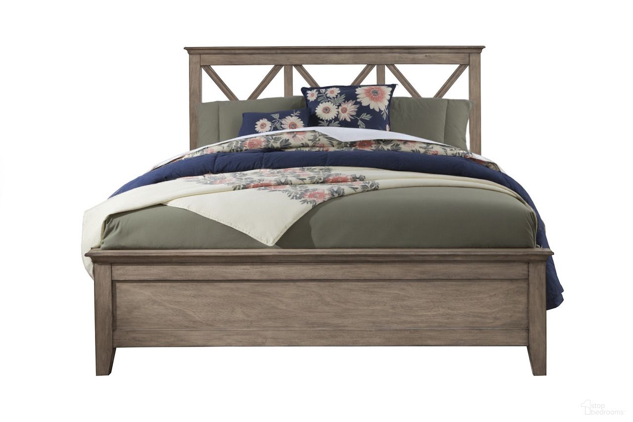 Cross Back Solid Wood Full Bed Frame In Brown