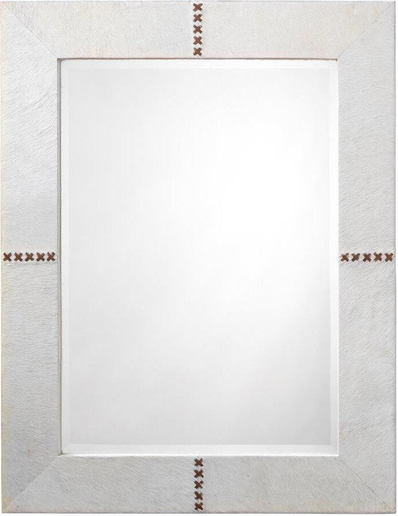 The appearance of Cross Stitch Rectangle Mirror In White 6CROS-RECTWH designed by Jamie Young Company in the traditional interior design. This white piece of furniture  was selected by 1StopBedrooms from Cross Collection to add a touch of cosiness and style into your home. Sku: 6CROS-RECTWH. Material: Glass.