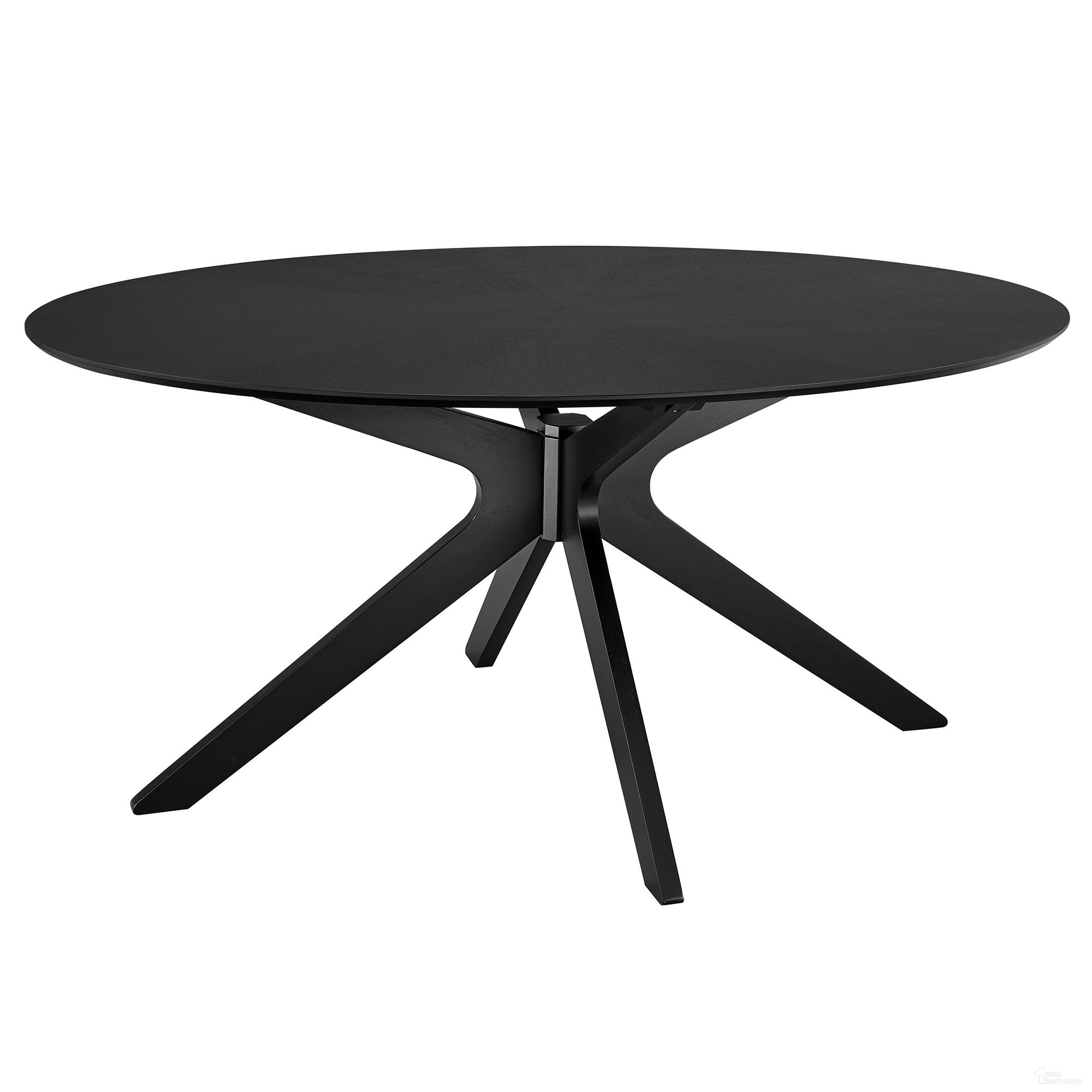 The appearance of Crossroads 63 Inch Oval Wood Dining Table In Black designed by Modway in the modern / contemporary interior design. This black piece of furniture  was selected by 1StopBedrooms from Crossroads Collection to add a touch of cosiness and style into your home. Sku: EEI-3848-BLK. Table Base Style: Legs. Table Top Shape: Oval. Material: Wood. Size: 44" x 63".
