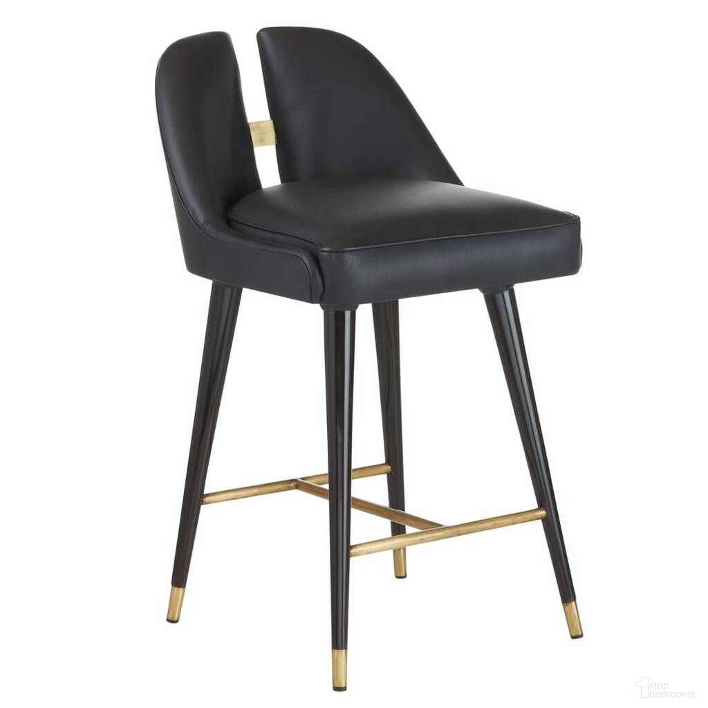 The appearance of Crowley Counter Stool In Black designed by Arteriors in the modern / contemporary interior design. This black piece of furniture was selected by 1StopBedrooms from Crowley Collection to add a touch of cosiness and style into your home. Sku: FSI11. Material: Leather.