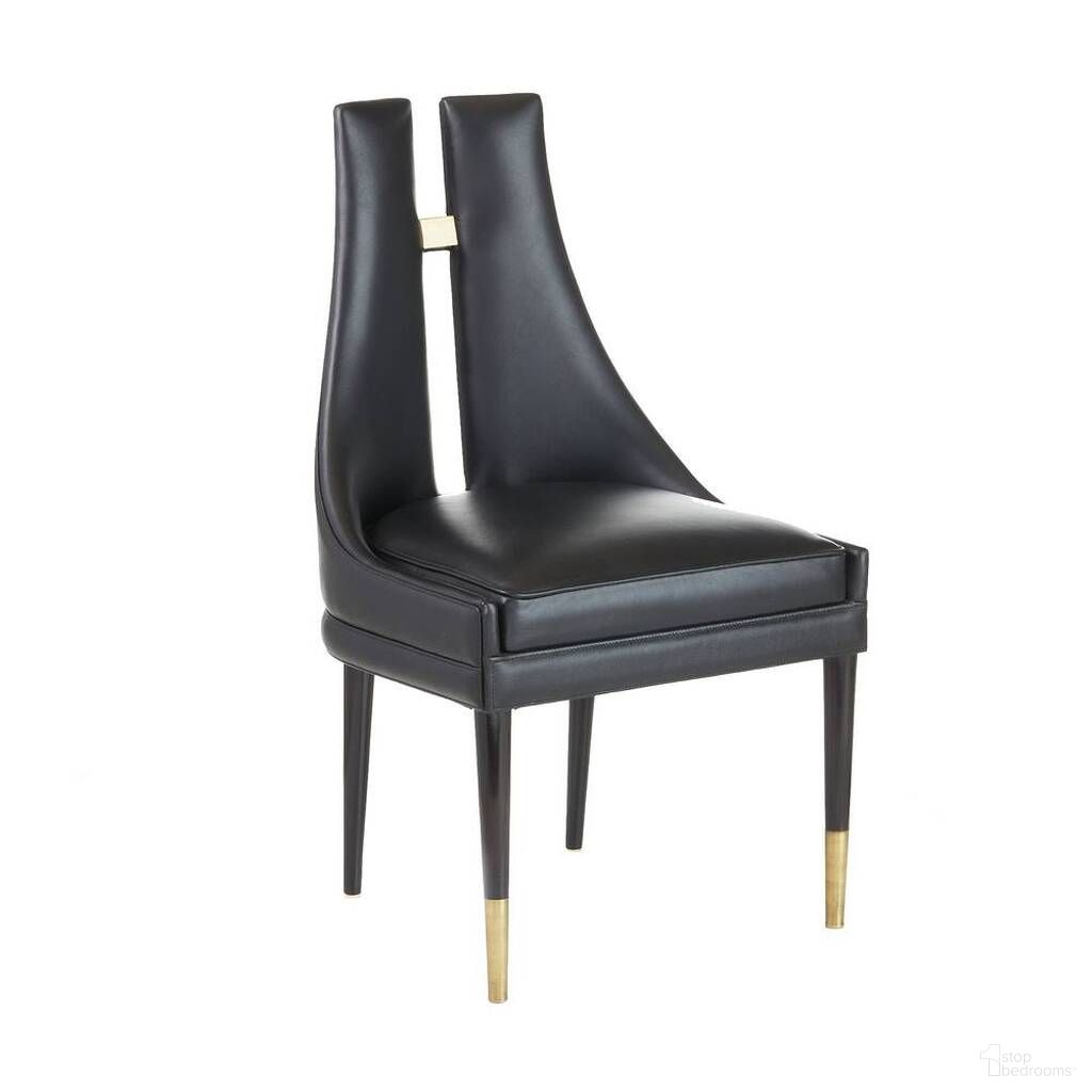 The appearance of Crowley Dining Chair In Black designed by Arteriors in the modern / contemporary interior design. This black piece of furniture was selected by 1StopBedrooms from Crowley Collection to add a touch of cosiness and style into your home. Sku: FRI16. Material: Leather. Chair Type: Side Chair.
