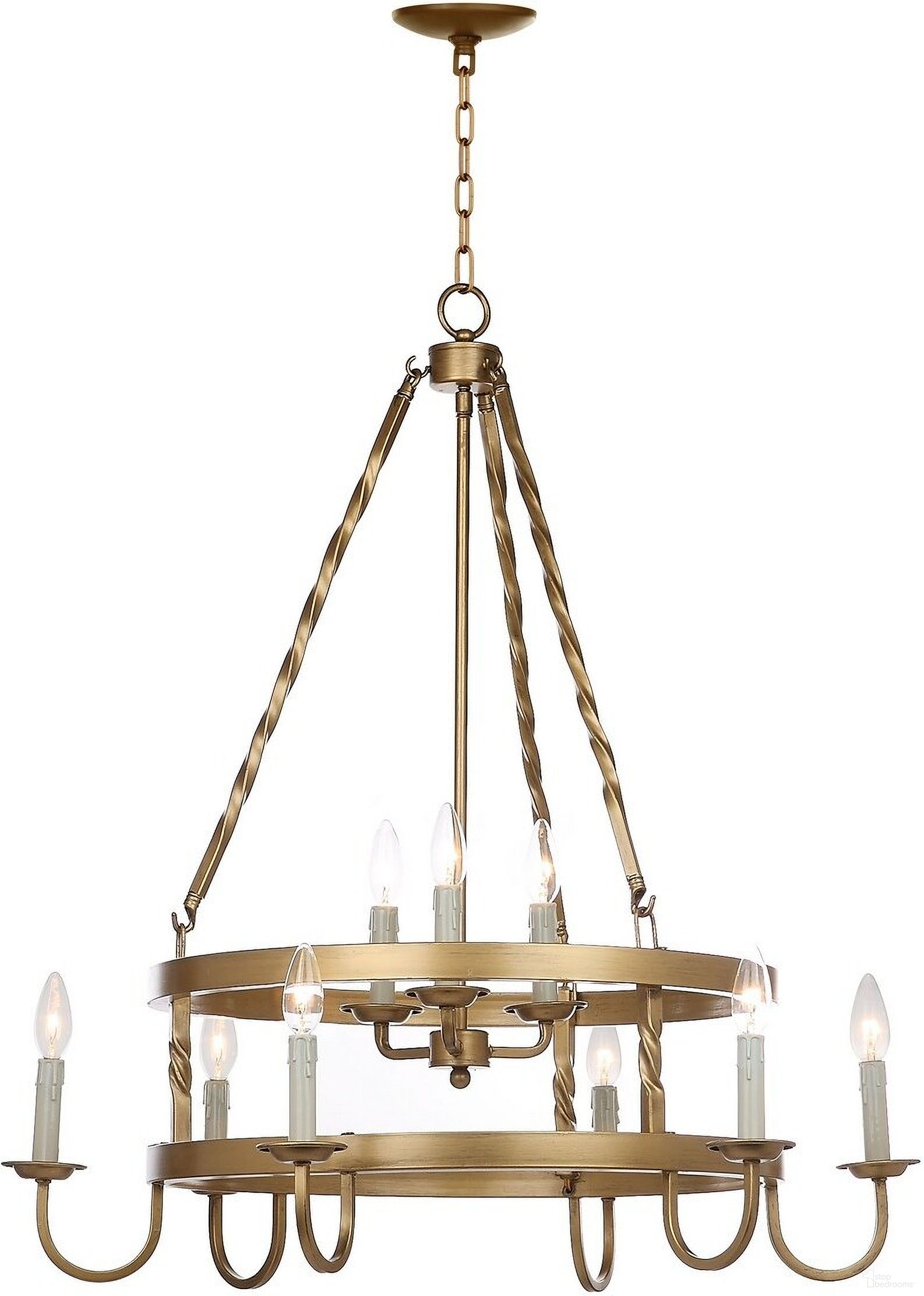 The appearance of Crowley Gold 31 Inch Adjustable Chandelier designed by Safavieh in the modern / contemporary interior design. This gold piece of furniture  was selected by 1StopBedrooms from Safavieh LIT Collection to add a touch of cosiness and style into your home. Sku: LIT4385A. Material: Iron.