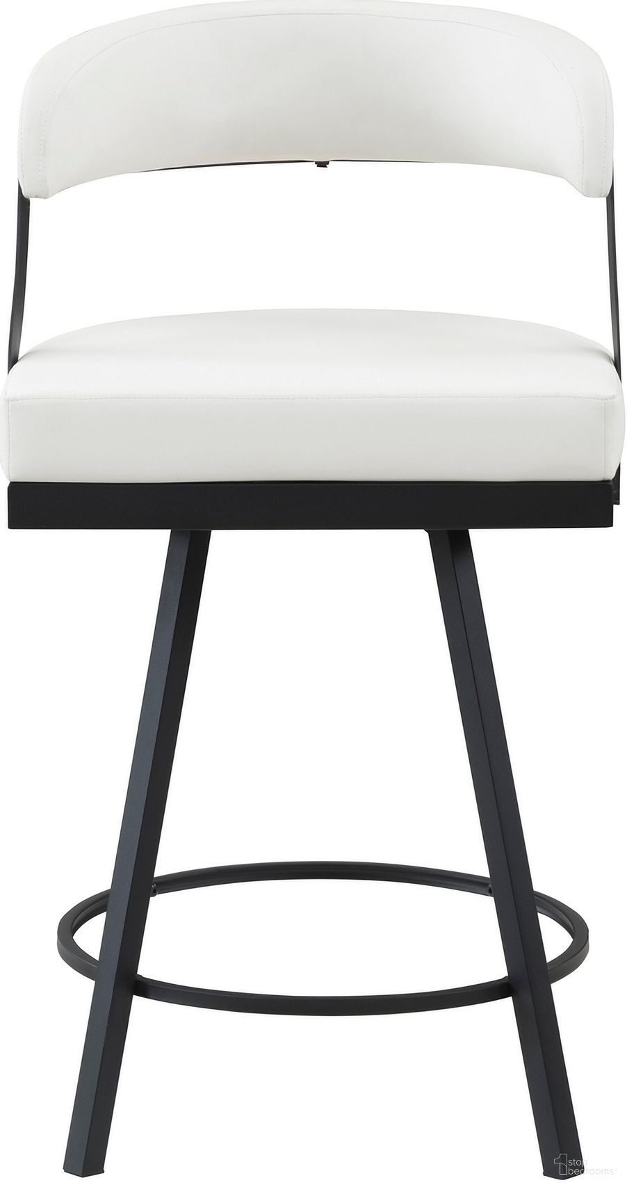 Crowley Swivel Counter Height Chair Set of 2 In Black and White