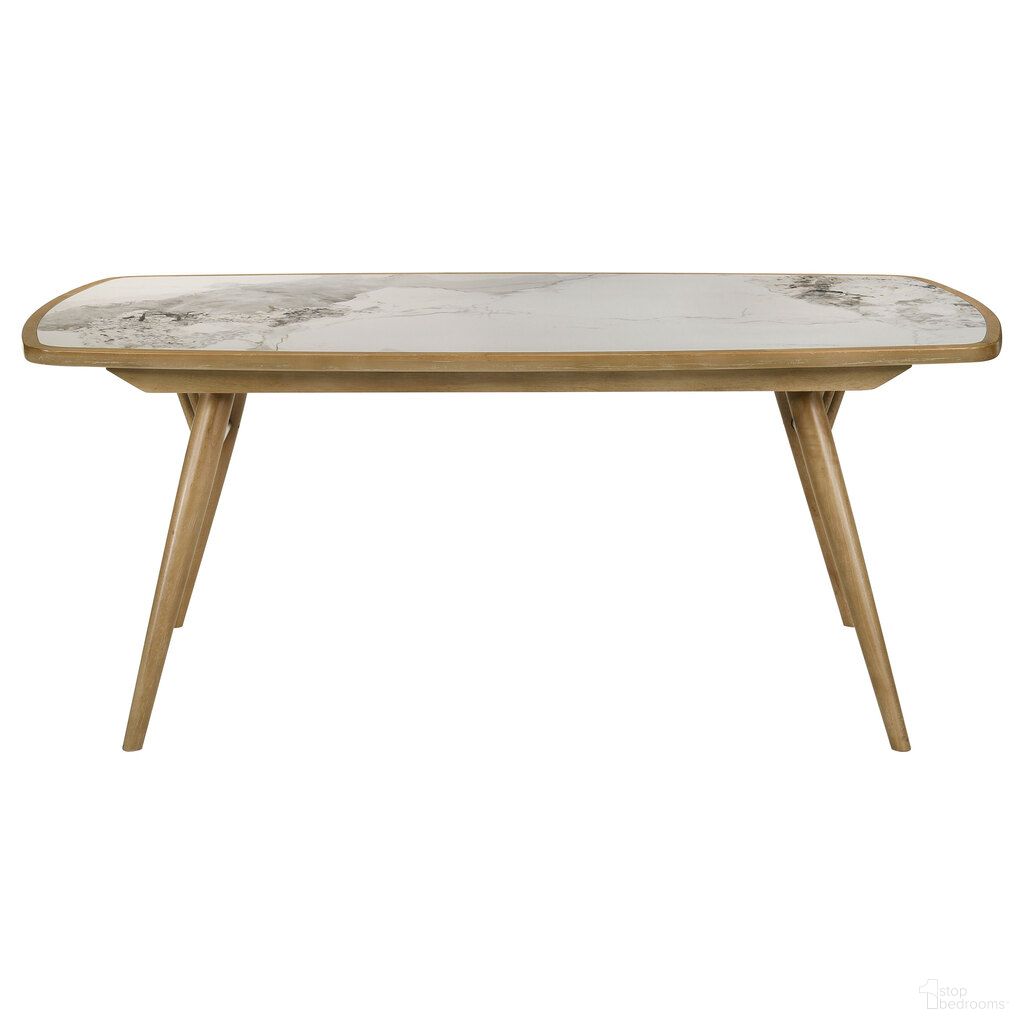 The appearance of Croyden 73-Inch Rectangular Dining Table In Weathered Natural designed by Coaster in the transitional interior design. This weathered natural piece of furniture was selected by 1StopBedrooms from Croyden Collection to add a touch of cosiness and style into your home. Sku: 193731B1;193731B2. Table Base Style: Legs. Material: MDF. Table Top Shape: Rectangular. Size: 35" x 70".