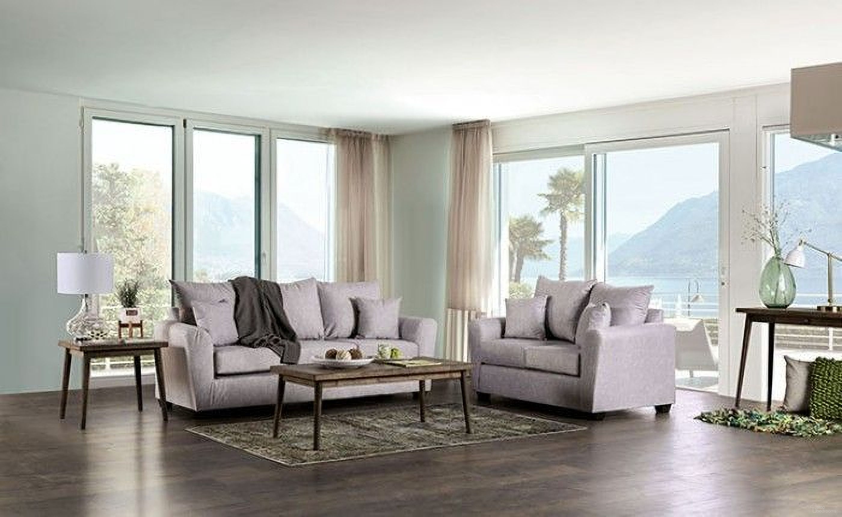 The appearance of Croydon Light Gray Living Room Set designed by Furniture of America in the modern / contemporary interior design. This gray piece of furniture was selected by 1StopBedrooms from Croydon Collection to add a touch of cosiness and style into your home. Sku: SM7755-SF;SM7755-LV. Material: Wood.