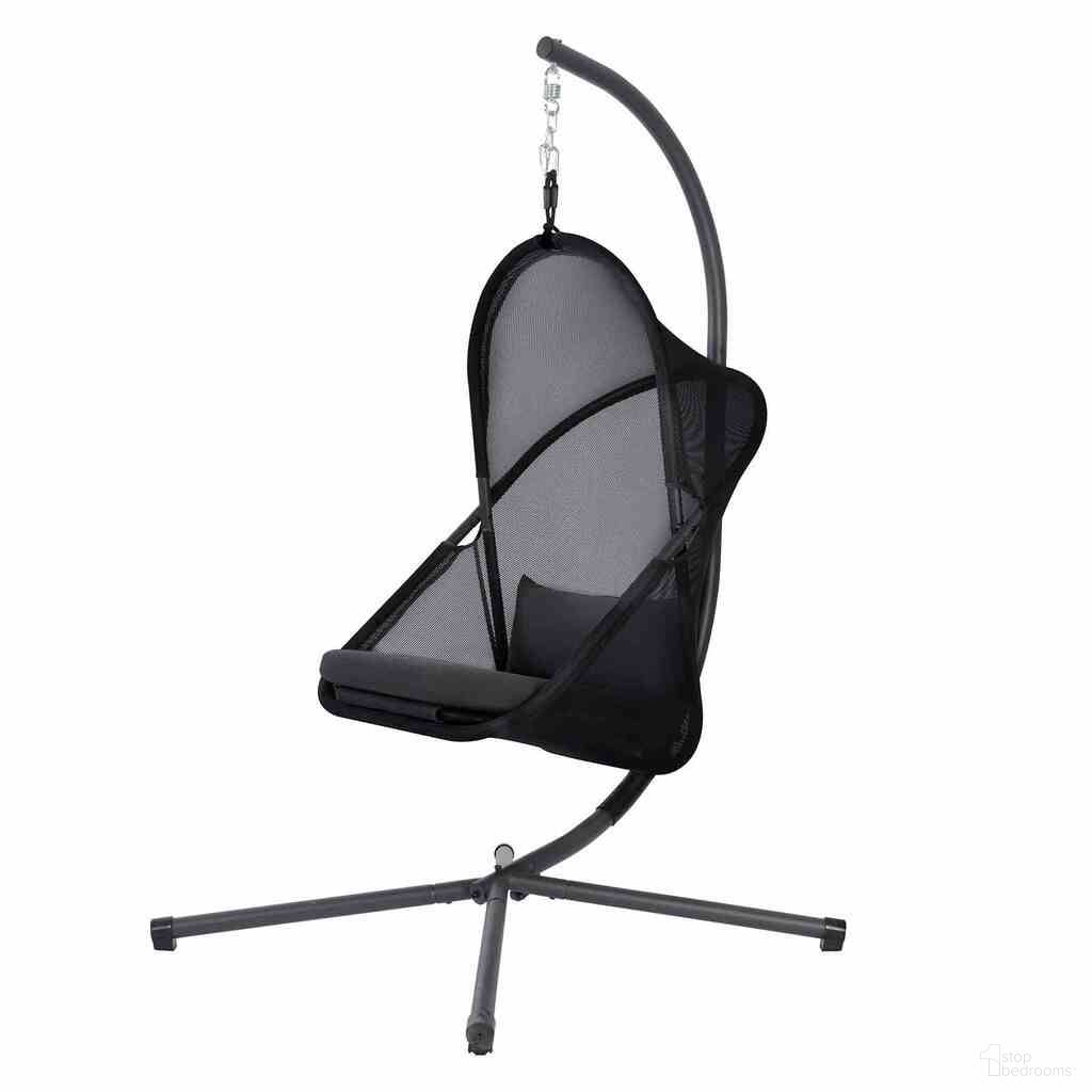 The appearance of Crush Swing Chair with Stand In Black designed by Furniture of America in the modern / contemporary interior design. This black piece of furniture was selected by 1StopBedrooms from Crush Collection to add a touch of cosiness and style into your home. Sku: GM-1011BK;GM-1012. Material: Steel.