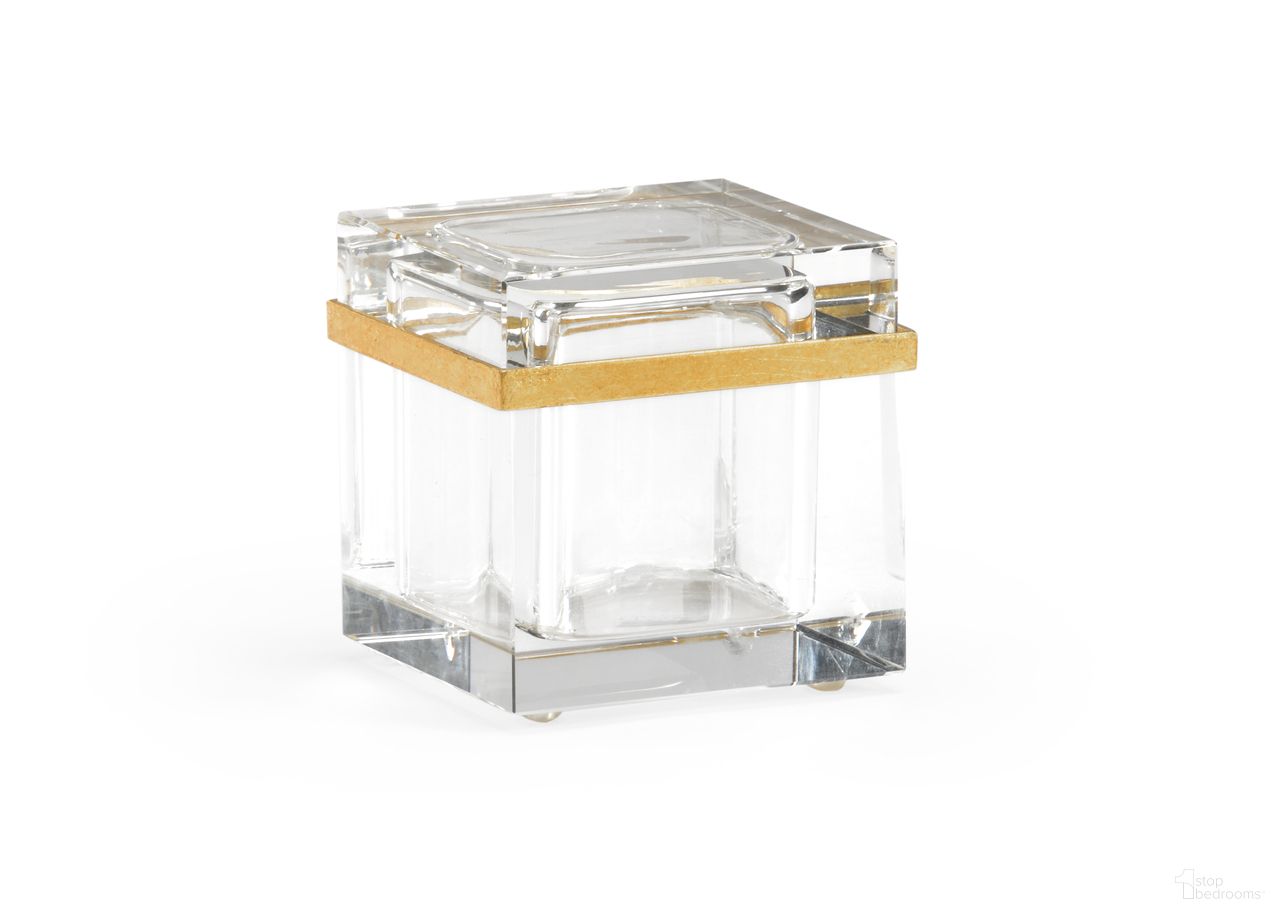 The appearance of Crystal Jewel Box In Clear and Gold designed by Chelsea House in the modern / contemporary interior design. This clear/gold piece of furniture  was selected by 1StopBedrooms from Claire Bell Collection to add a touch of cosiness and style into your home. Sku: 384573. Material: Crystal.
