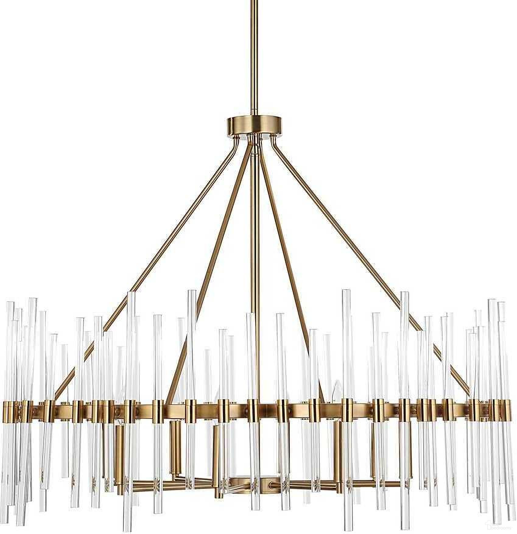 The appearance of Crystal Stick 8 Light Chandelier In Brass designed by Uttermost in the modern / contemporary interior design. This brass piece of furniture was selected by 1StopBedrooms from Crystal Collection to add a touch of cosiness and style into your home. Sku: 21389. Material: Steel.