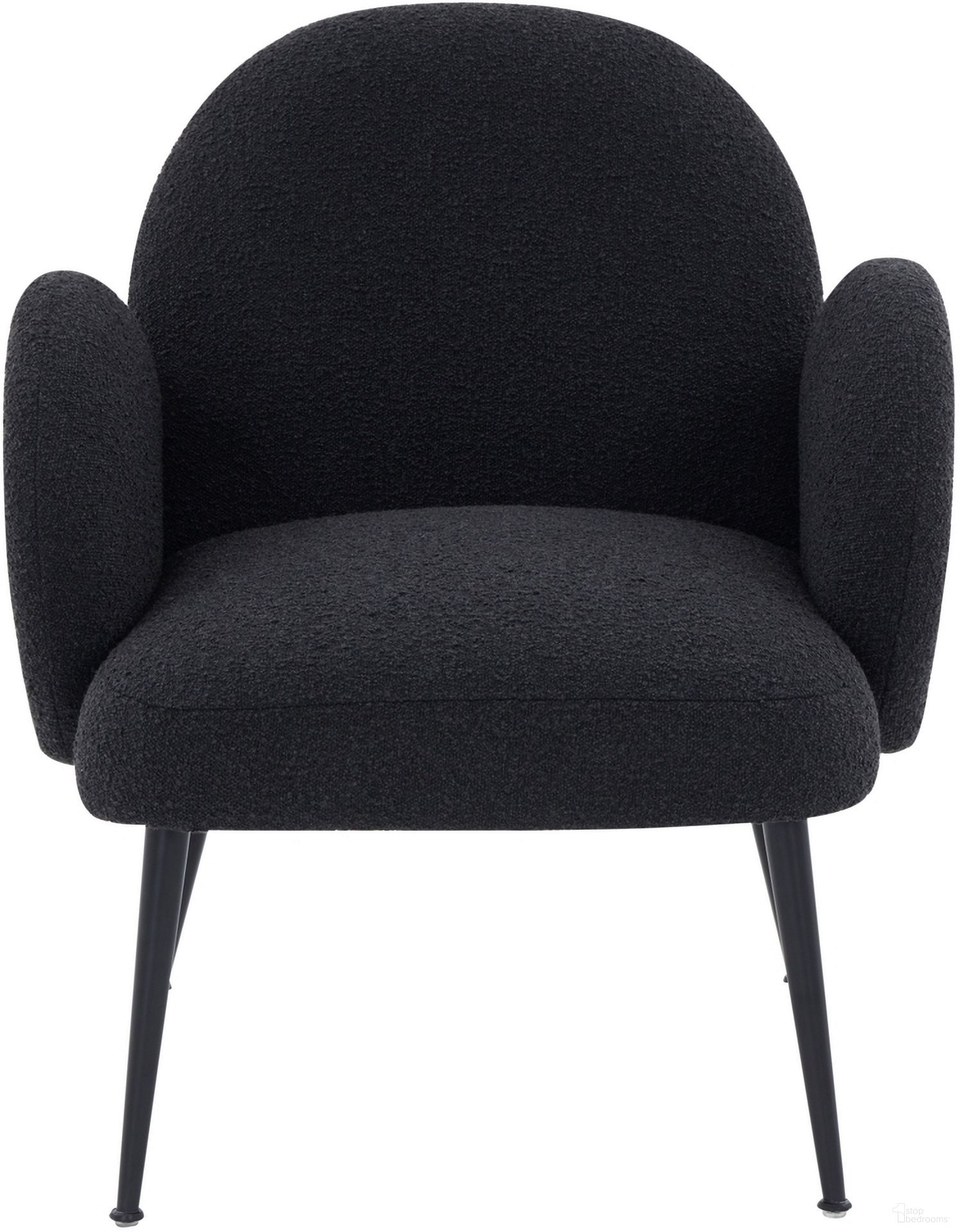 The appearance of Crystalyn Boucle Accent Chair In Black designed by Safavieh Couture in the glam interior design. This black piece of furniture was selected by 1StopBedrooms from Crystalyn Collection to add a touch of cosiness and style into your home. Sku: SFV4790B. Material: Wood.