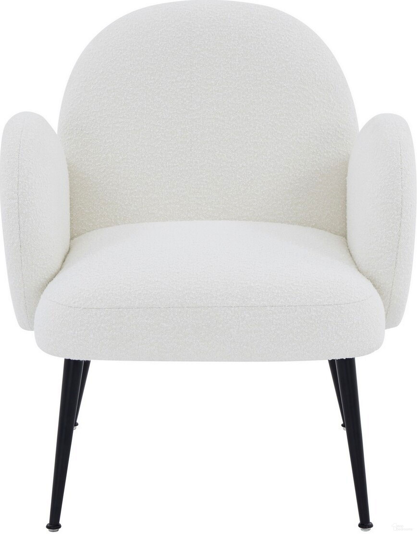 Crystalyn Boucle Accent Chair In Ivory/Black