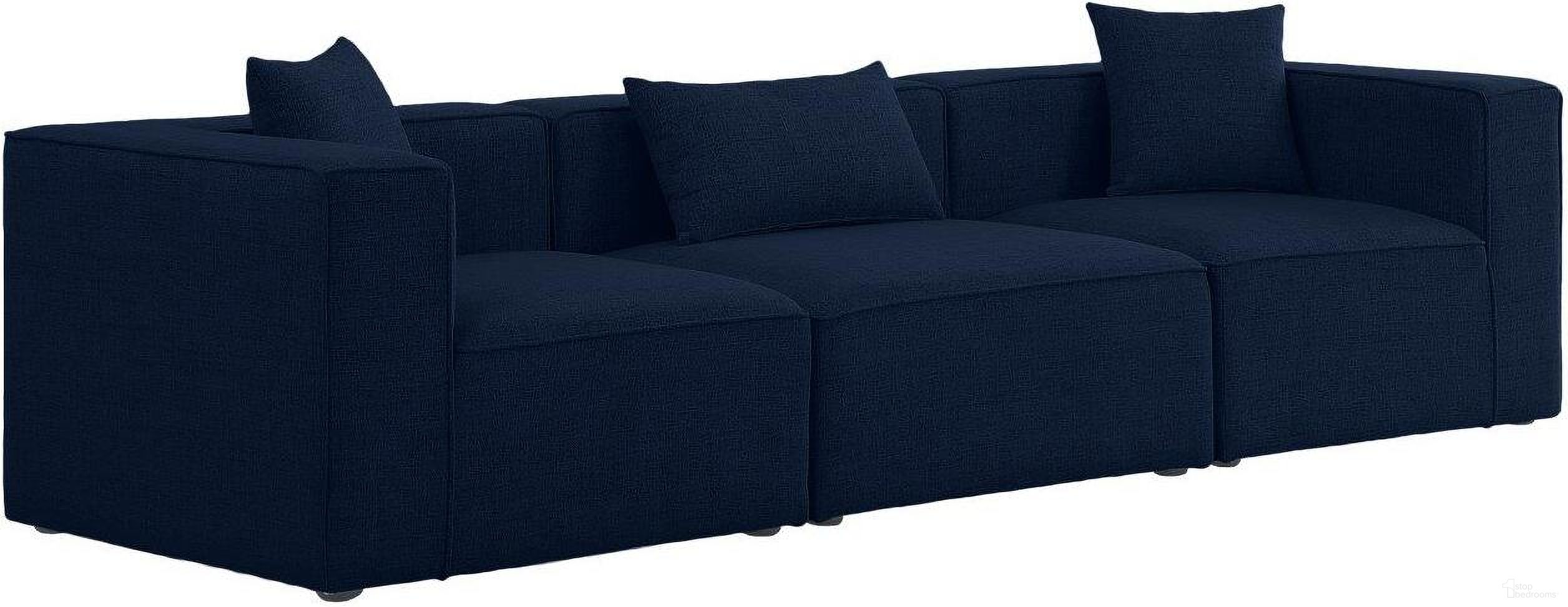 The appearance of Cube Durable Linen Textured 3 Seater Modular Sofa with Arm Support In Navy designed by Meridian in the modern / contemporary interior design. This navy piece of furniture was selected by 1StopBedrooms from Cube Collection to add a touch of cosiness and style into your home. Sku: 630Navy-Corner;630Navy-Corner;630Navy-Armless. Material: Wood.