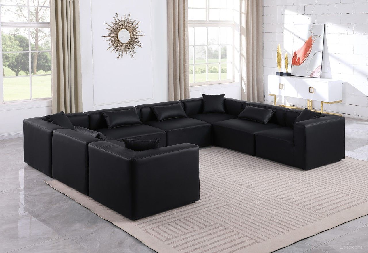 The appearance of Cube Vegan Leather 8 Piece Modular Sectional In Black designed by Meridian in the modern / contemporary interior design. This black piece of furniture  was selected by 1StopBedrooms from Cube Collection to add a touch of cosiness and style into your home. Sku: 668Black-Armless;668Black-Armless;668Black-Armless;668Black-Armless;668Black-Corner;668Black-Corner;668Black-Corner;668Black-Corner. Material: Leather. Layout: Modular.