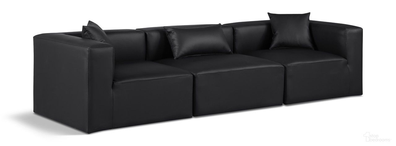 The appearance of Cube Vegan Leather 3 Piece Modular Sofa In Black designed by Meridian in the modern / contemporary interior design. This black piece of furniture was selected by 1StopBedrooms from Cube Collection to add a touch of cosiness and style into your home. Sku: 668Black-Armless;668Black-Corner;668Black-Corner. Material: Wood.