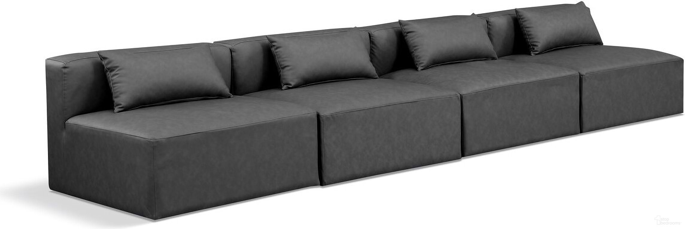 The appearance of Cube Vegan Leather 4 Seater Modular Sofa In Charcoal Grey designed by Meridian in the modern / contemporary interior design. This charcoal grey piece of furniture  was selected by 1StopBedrooms from Cube Collection to add a touch of cosiness and style into your home. Sku: 668Grey-Armless;668Grey-Armless;668Grey-Armless;668Grey-Armless. Material: Wood.