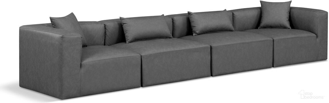 The appearance of Cube Vegan Leather 4 Seater Modular Sofa with Arm Support In Charcoal Grey designed by Meridian in the modern / contemporary interior design. This charcoal grey piece of furniture was selected by 1StopBedrooms from Cube Collection to add a touch of cosiness and style into your home. Sku: 668Grey-Armless;668Grey-Armless;668Grey-Corner;668Grey-Corner. Material: Wood.