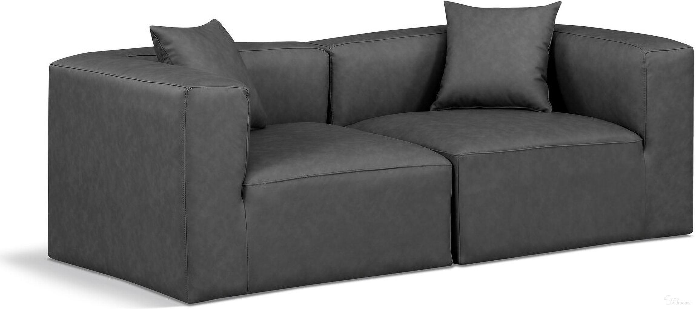 The appearance of Cube Vegan Leather 2 Seater Modular Sofa with Arm Support In Charcoal Grey designed by Meridian in the modern / contemporary interior design. This charcoal grey piece of furniture  was selected by 1StopBedrooms from Cube Collection to add a touch of cosiness and style into your home. Sku: 668Grey-Corner;668Grey-Corner. Material: Wood.