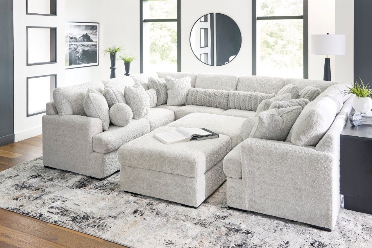Cuddlesome 10-Piece Sectional with Ottoman In Arctic