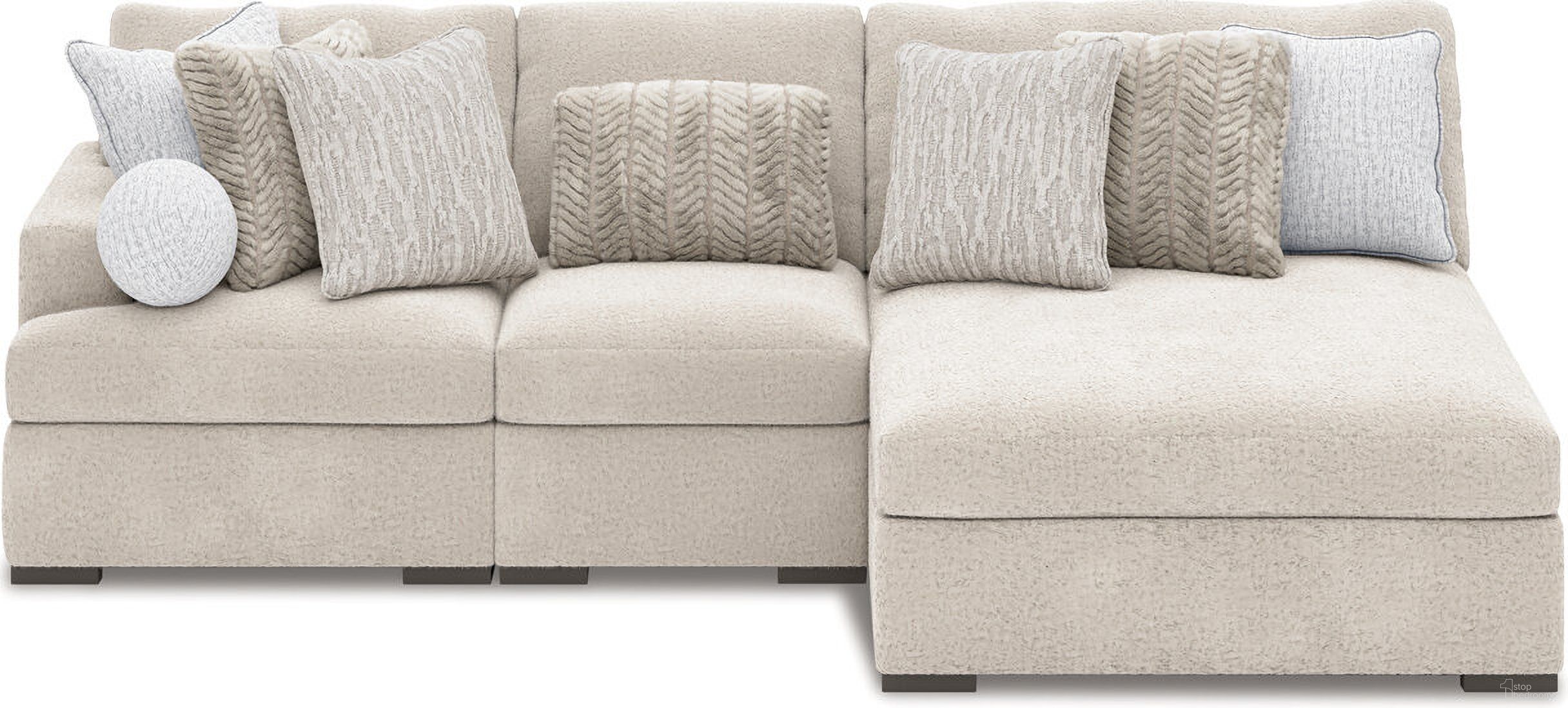 The appearance of Cuddlesome 3-Piece LAF Sectional with Chaise In Arctic designed by Signature Design by Ashley in the modern / contemporary interior design. This arctic piece of furniture was selected by 1StopBedrooms from Cuddlesome Collection to add a touch of cosiness and style into your home. Sku: NC5910664;NC5910615;NC5910646. Material: Polyester. Layout: L-Shape. Orientation: LAF.