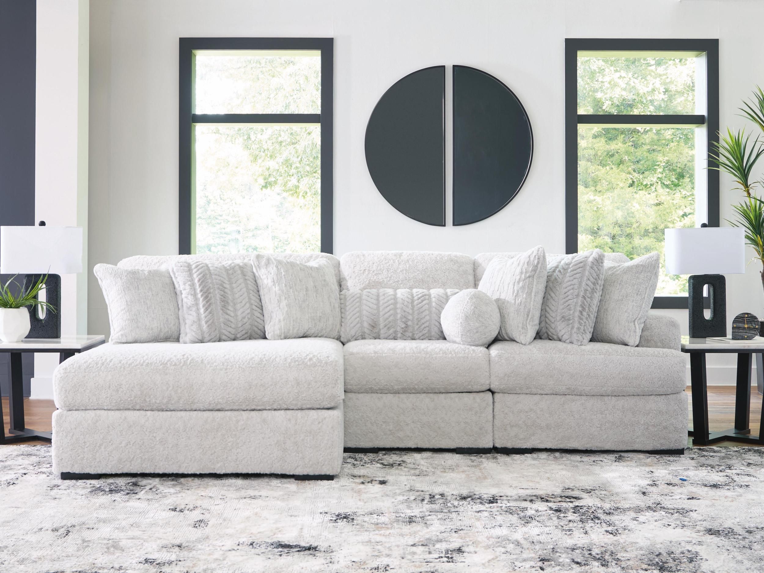 Cuddlesome 3-Piece RAF Sectional with Chaise In Arctic