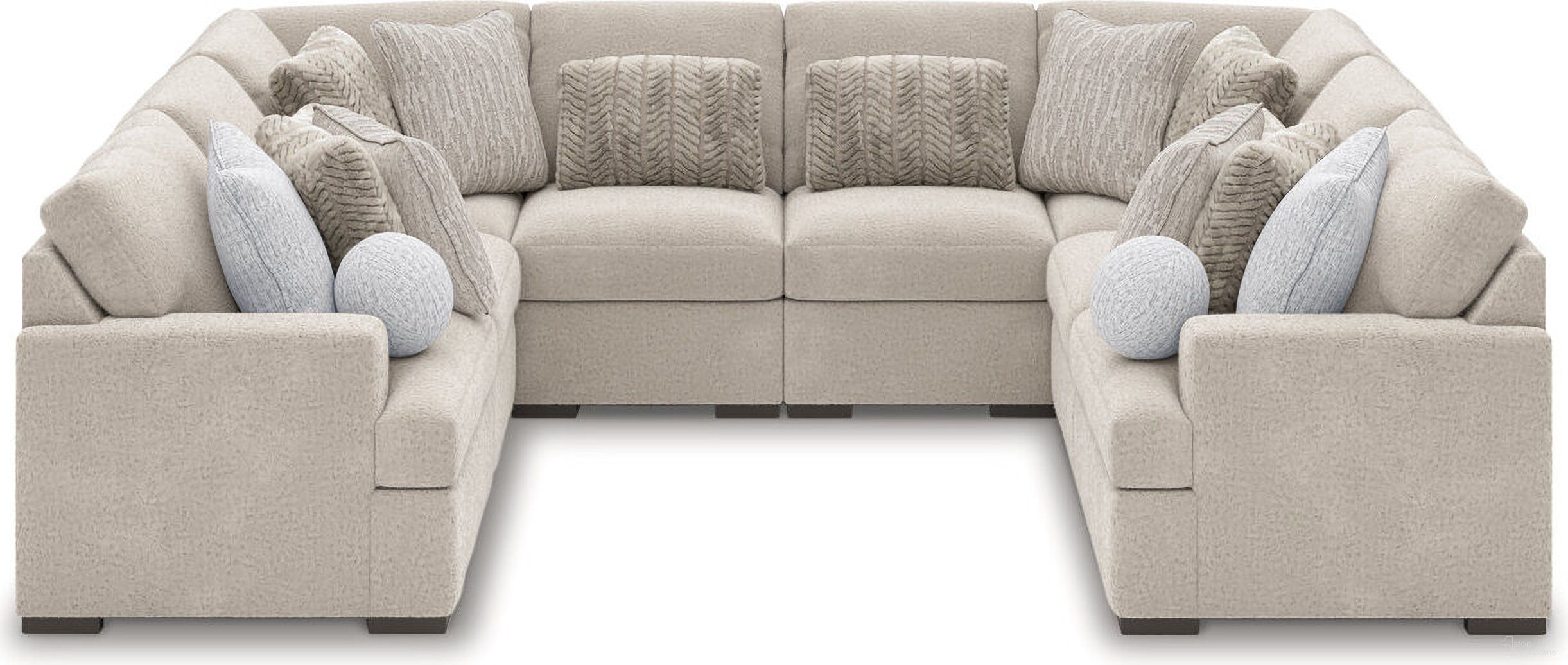 The appearance of Cuddlesome 8-Piece Sectional In Arctic designed by Signature Design by Ashley in the modern / contemporary interior design. This arctic piece of furniture  was selected by 1StopBedrooms from Cuddlesome Collection to add a touch of cosiness and style into your home. Sku: NC5910664;NC5910646;NC5910646;NC5910646;NC5910646;NC5910677;NC5910677;NC5910665. Material: Polyester. Layout: U-Shape.