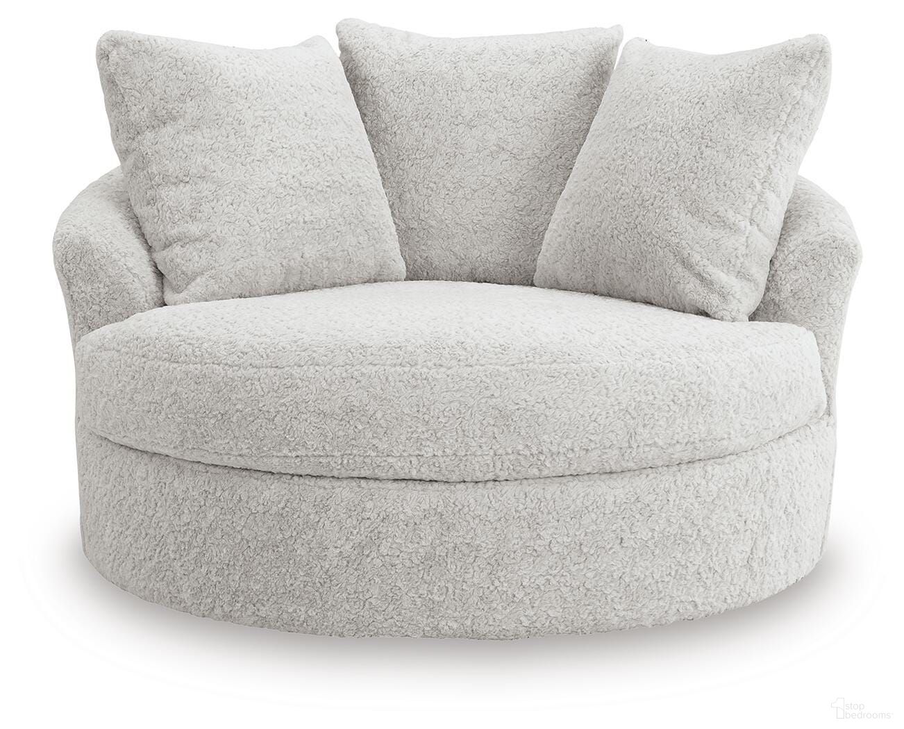 Cuddlesome Oversized Swivel Accent Chair In Arctic